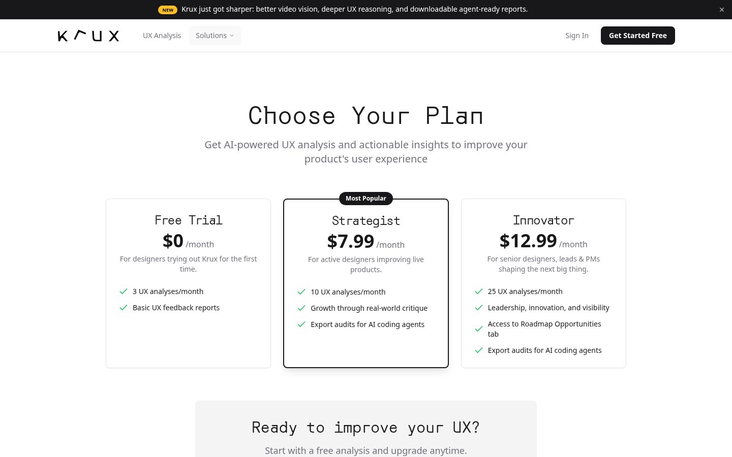 Krux AI Pricing