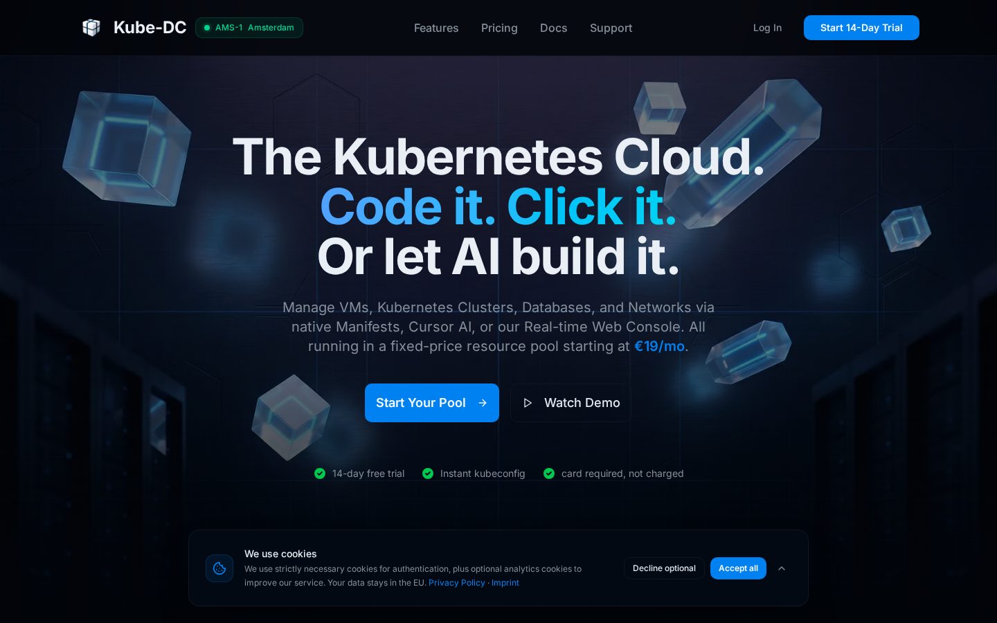 Kube-DC Cloud Homepage