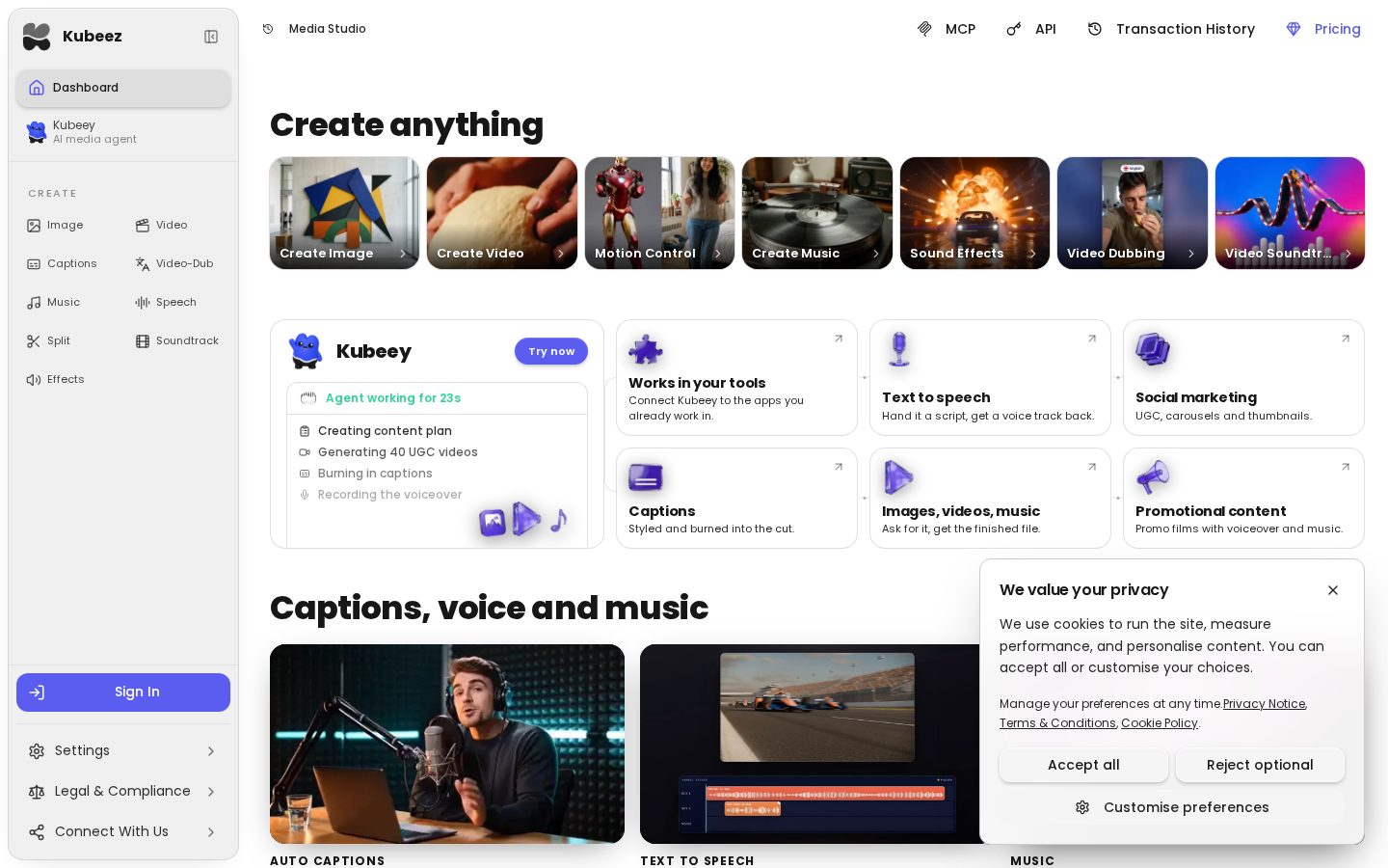Kubeez Homepage