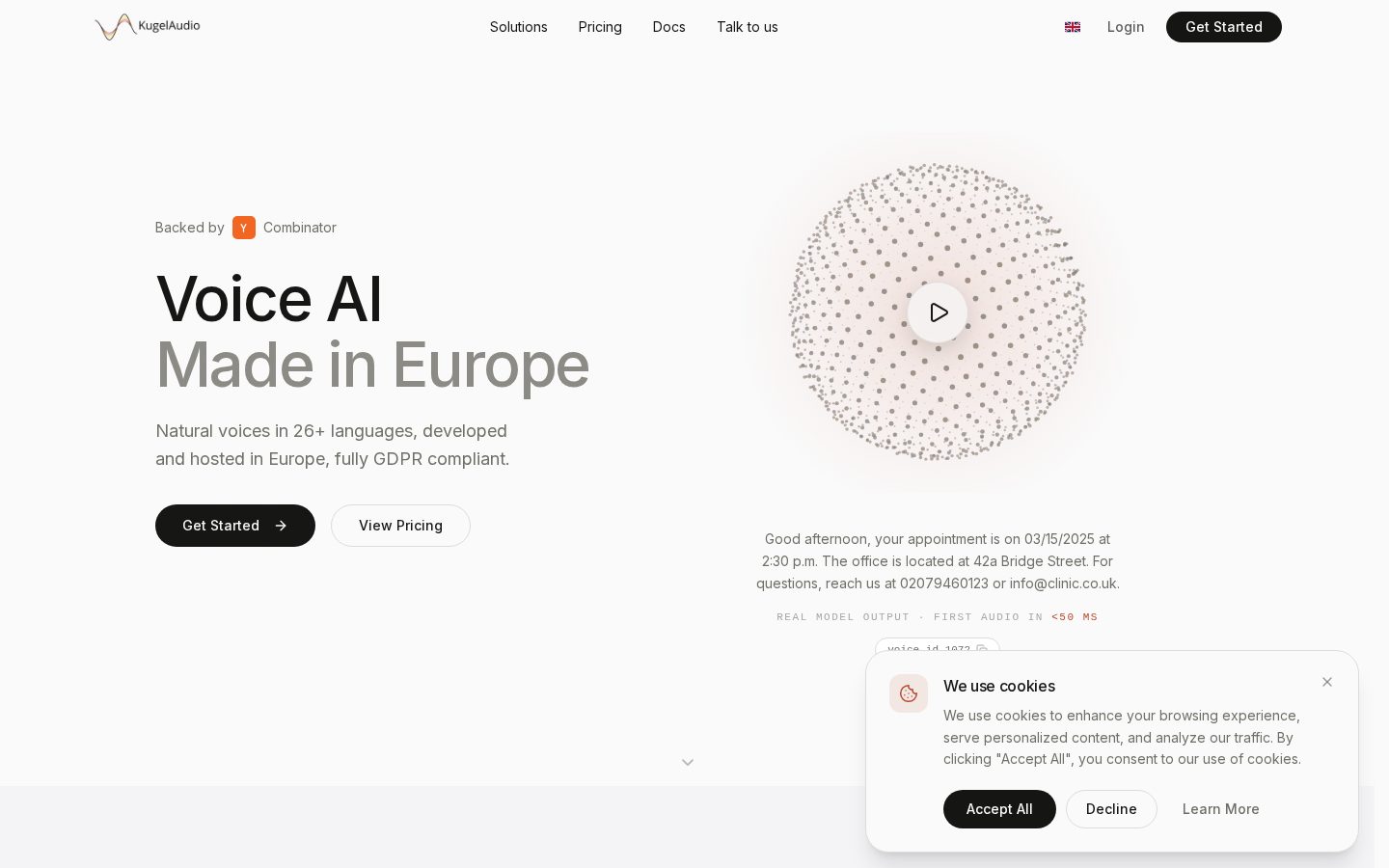 KugelAudio Homepage