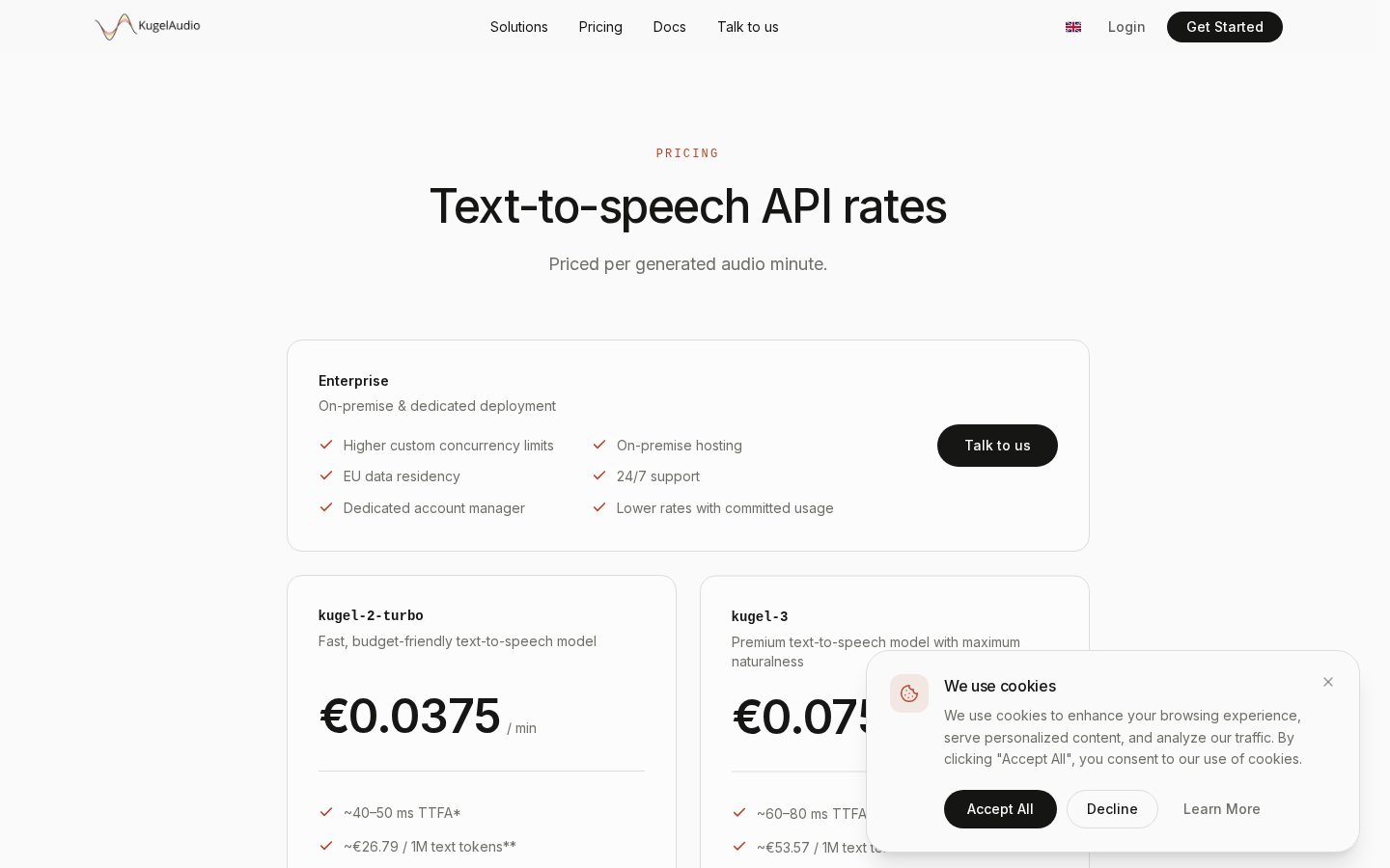 KugelAudio Pricing