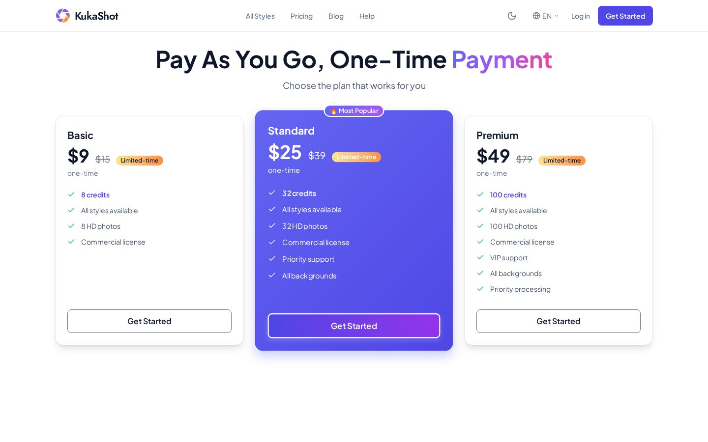 KukaShot Pricing