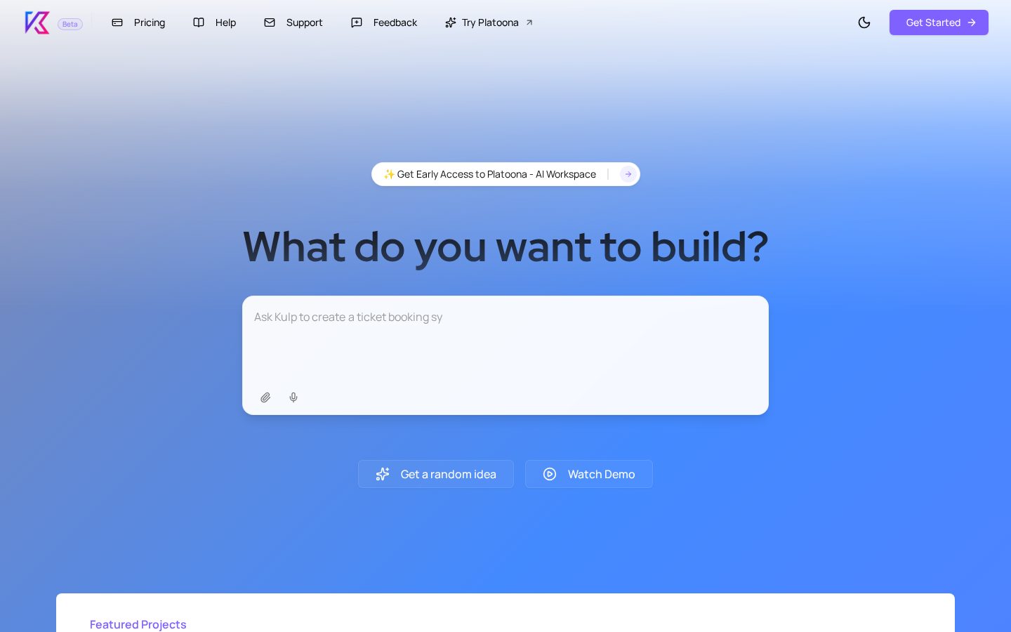 Kulp.AI Homepage