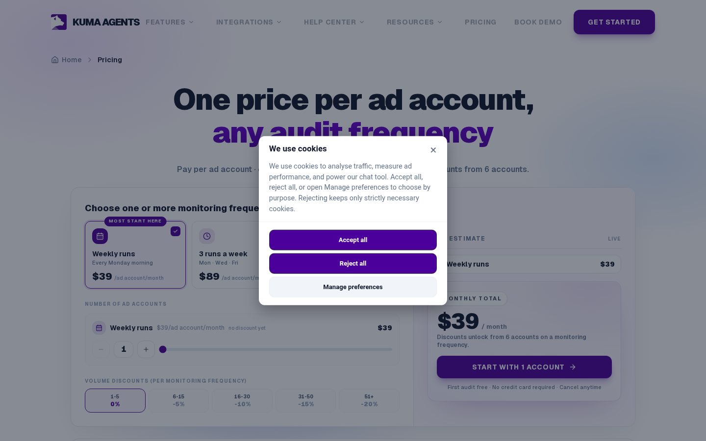 Kuma Agents Pricing