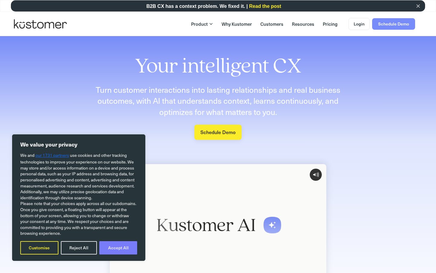 Kustomer Homepage