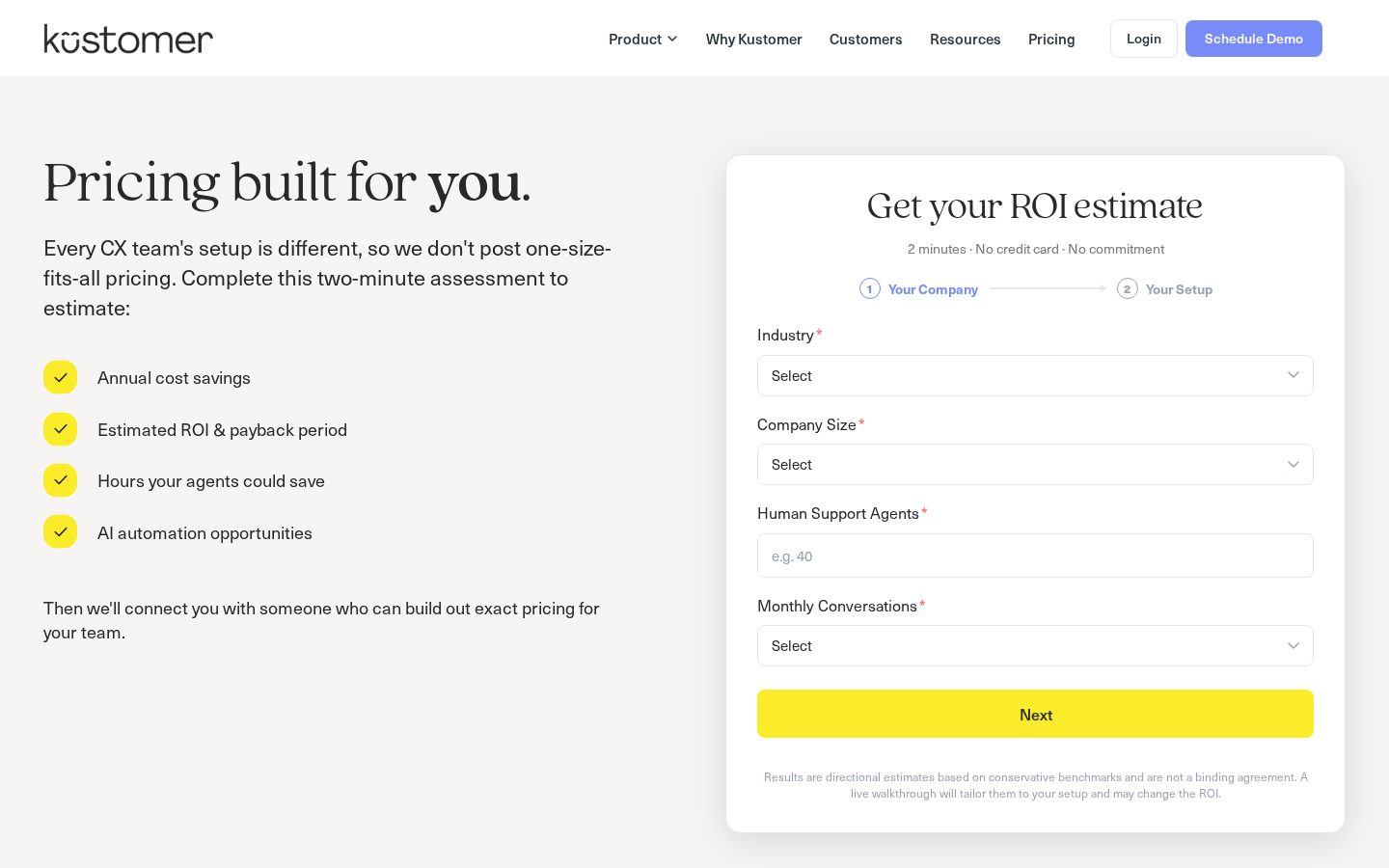 Kustomer Pricing
