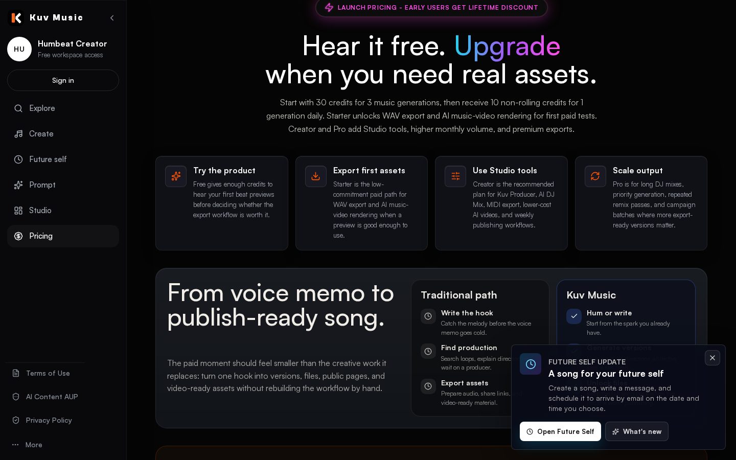 Kuvmusic Pricing