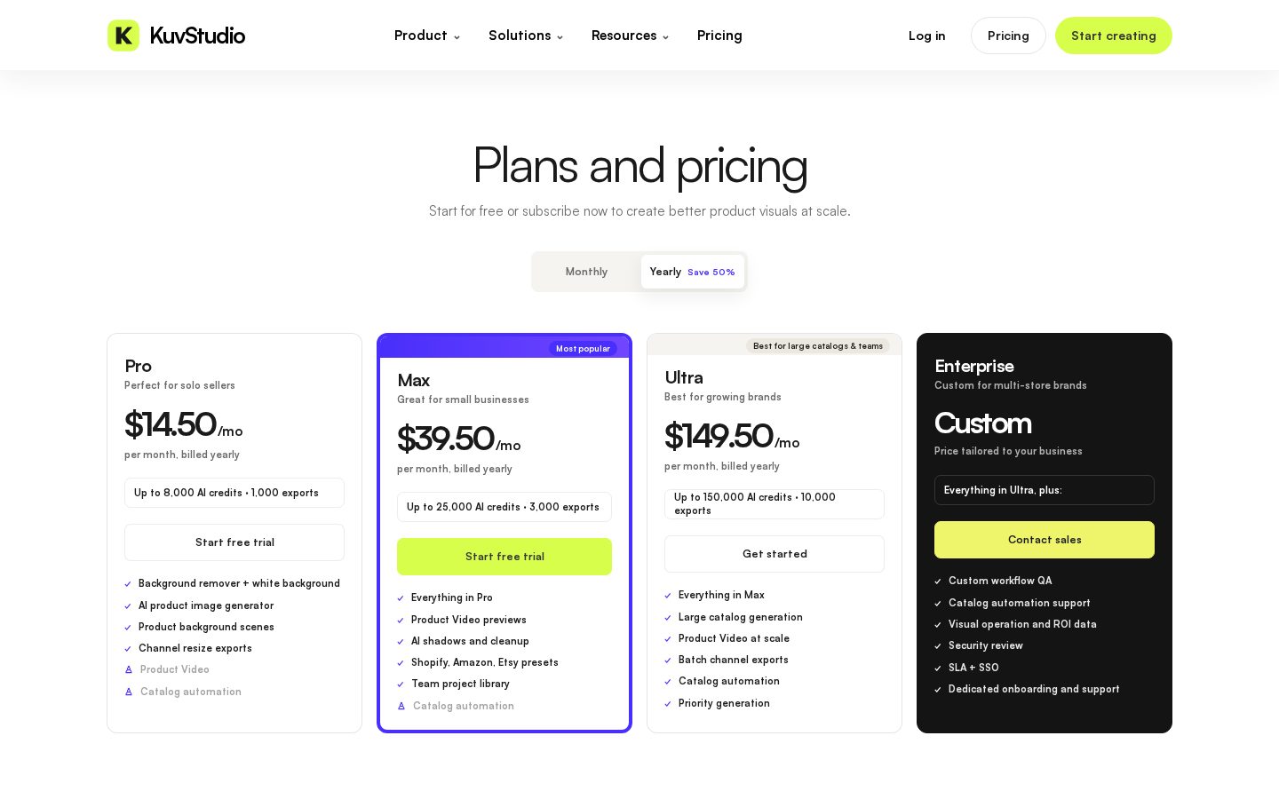 Kuvstudio Pricing