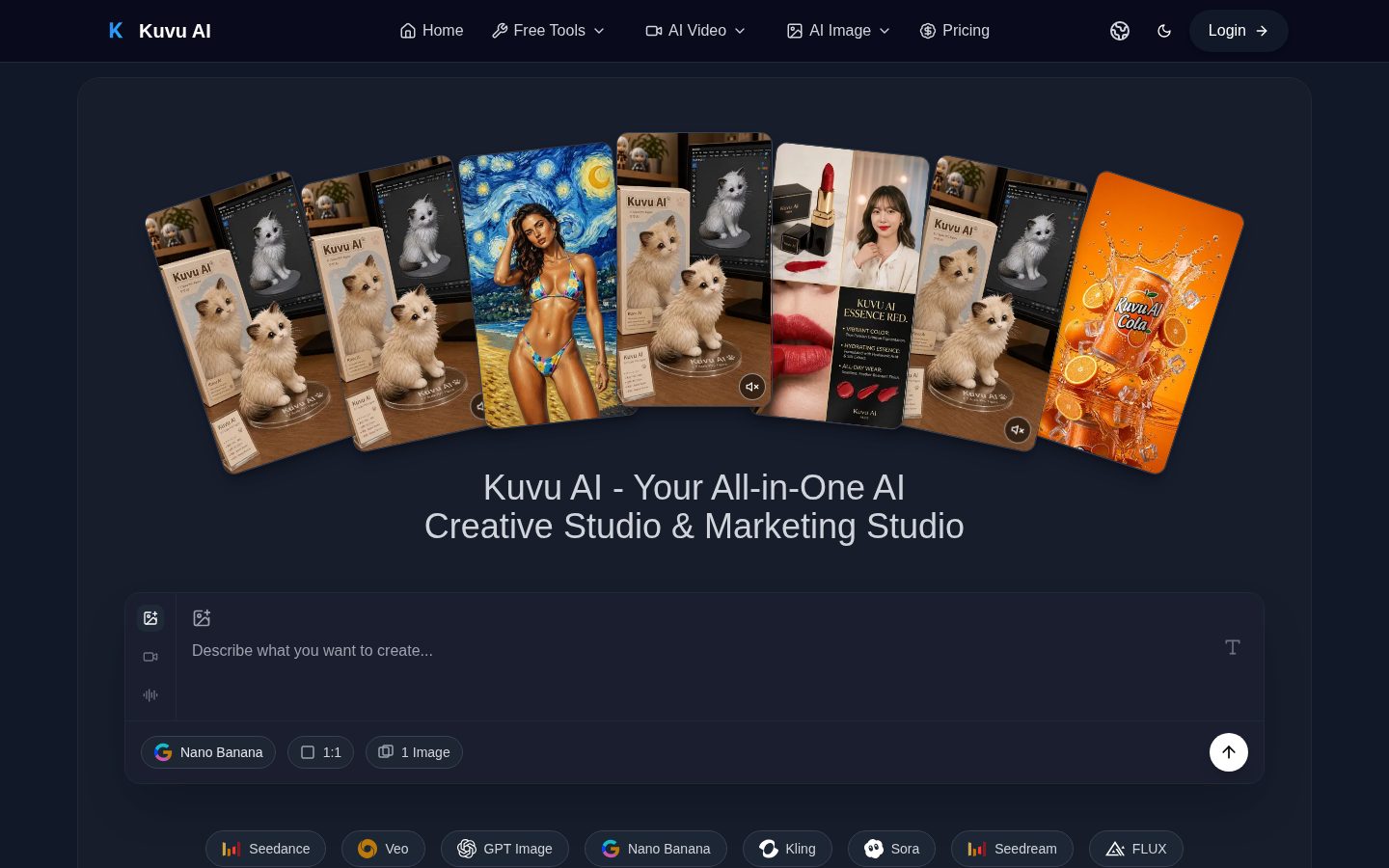 Kuvu AI Homepage