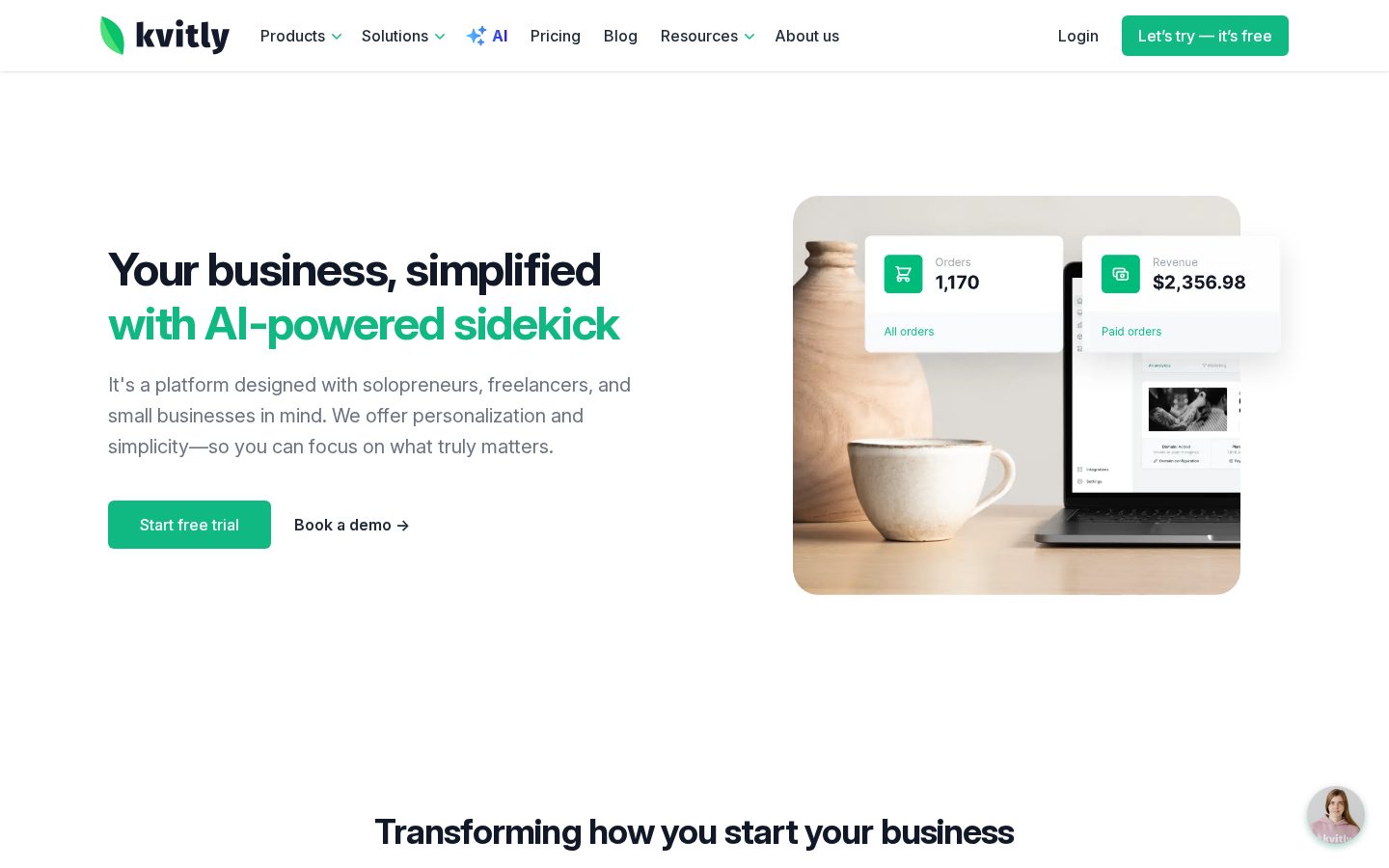 Kvitly Homepage