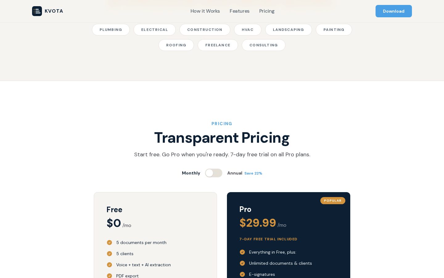 Kvota Pricing