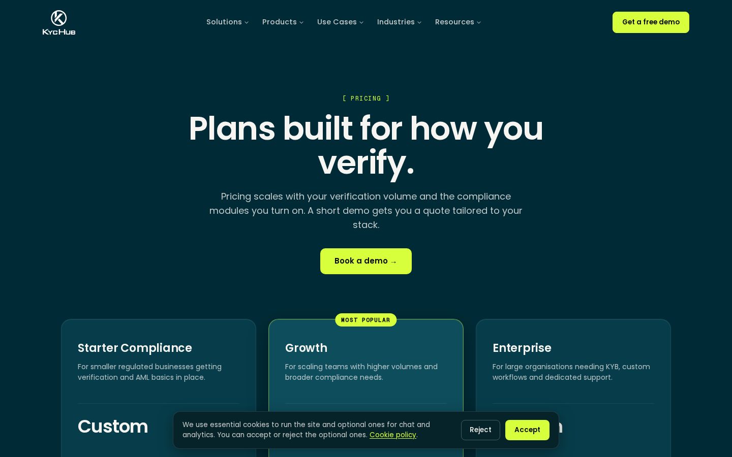 KYC Hub Pricing
