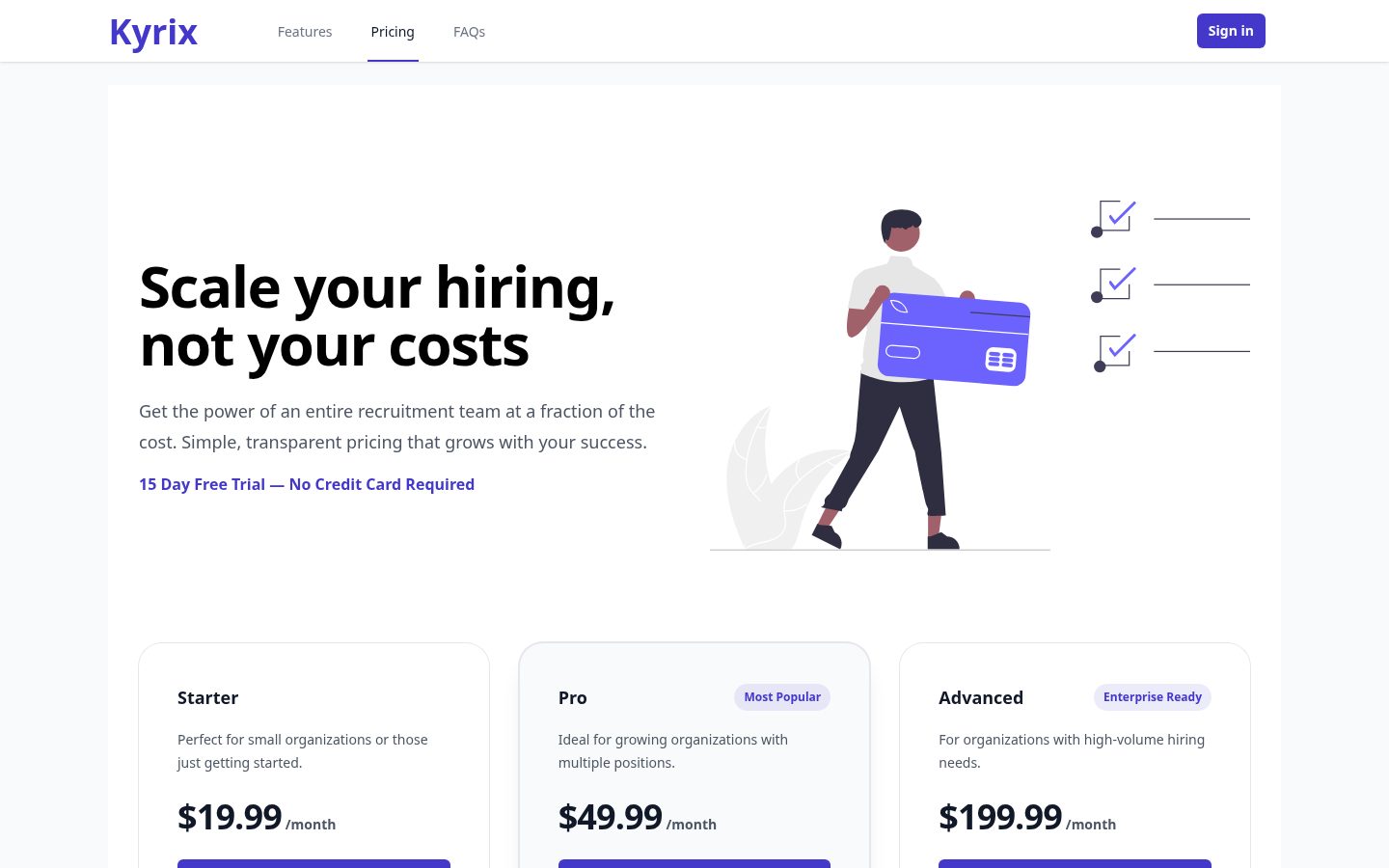 Kyrix Pricing