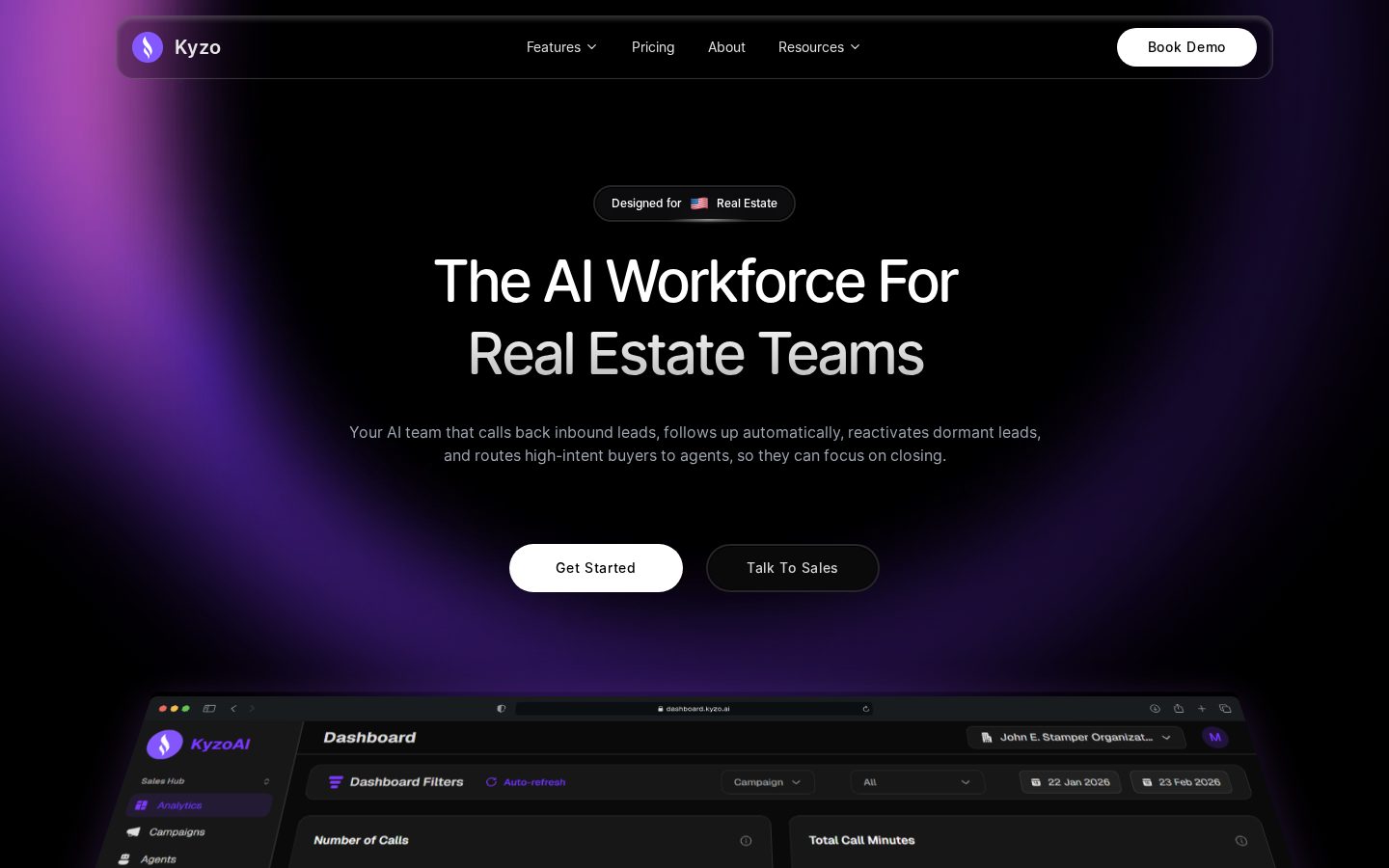 Kyzo.ai Homepage