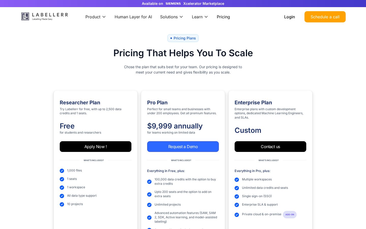 Labellerr Pricing
