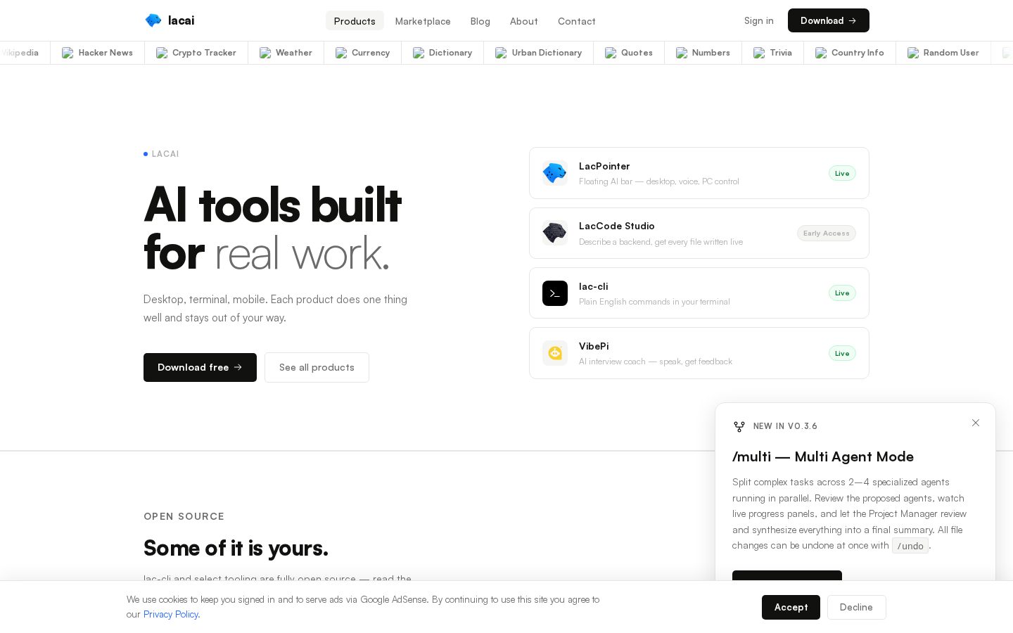 Lacai Homepage