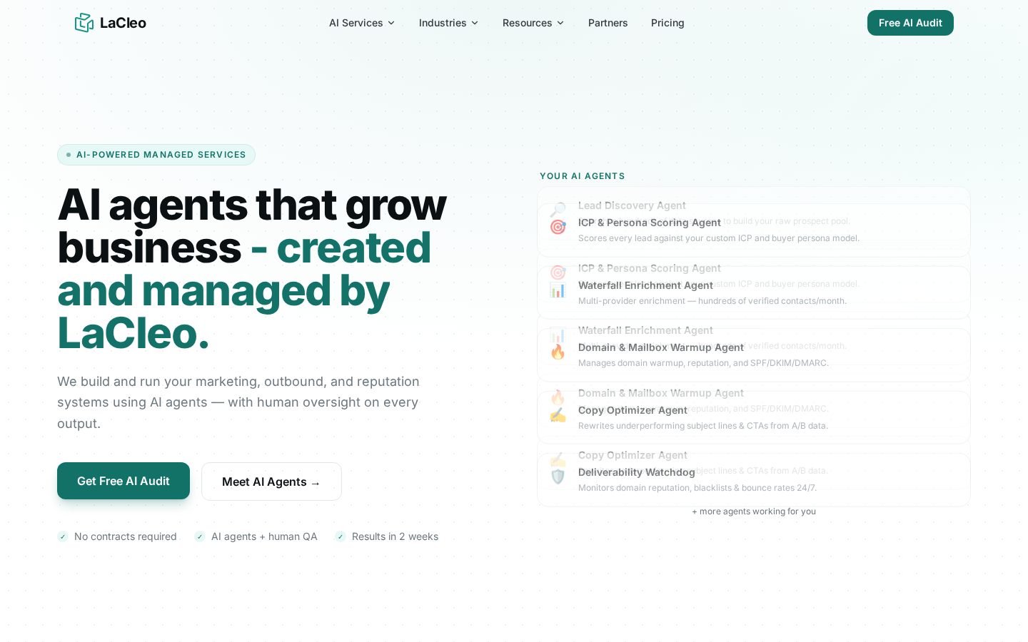 LaCleo AI Homepage
