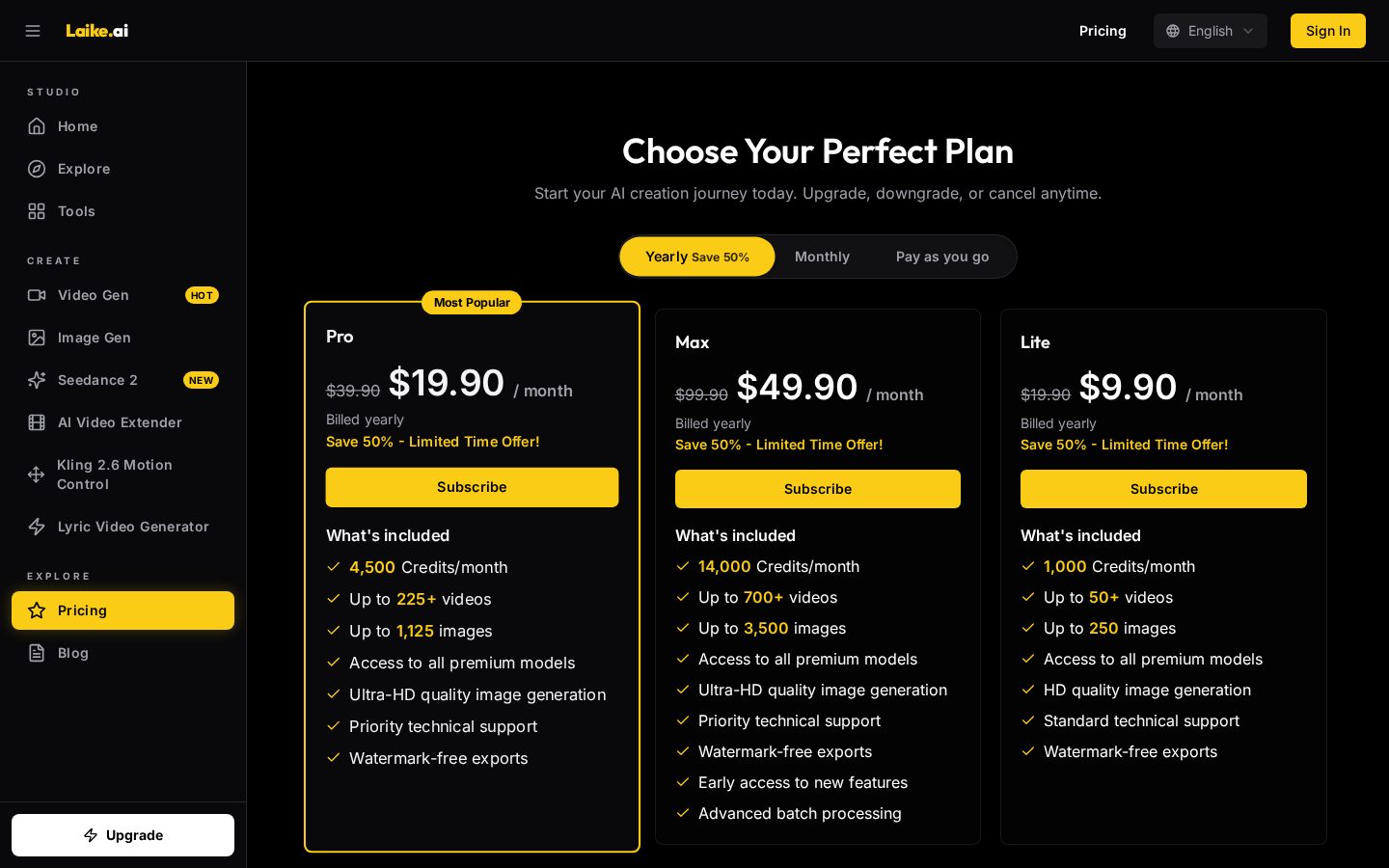 Laike AI Pricing