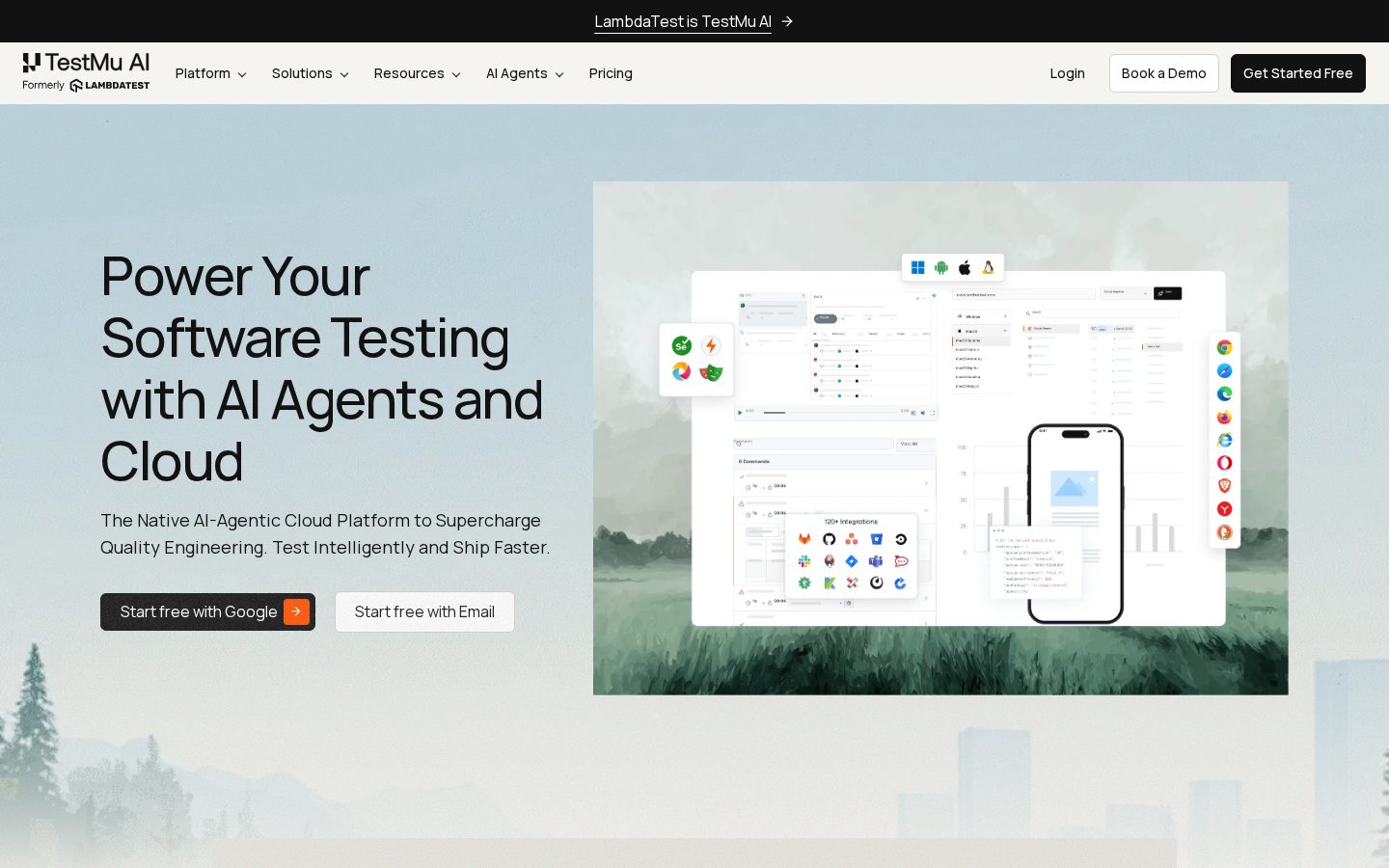 LambdaTest AI Homepage