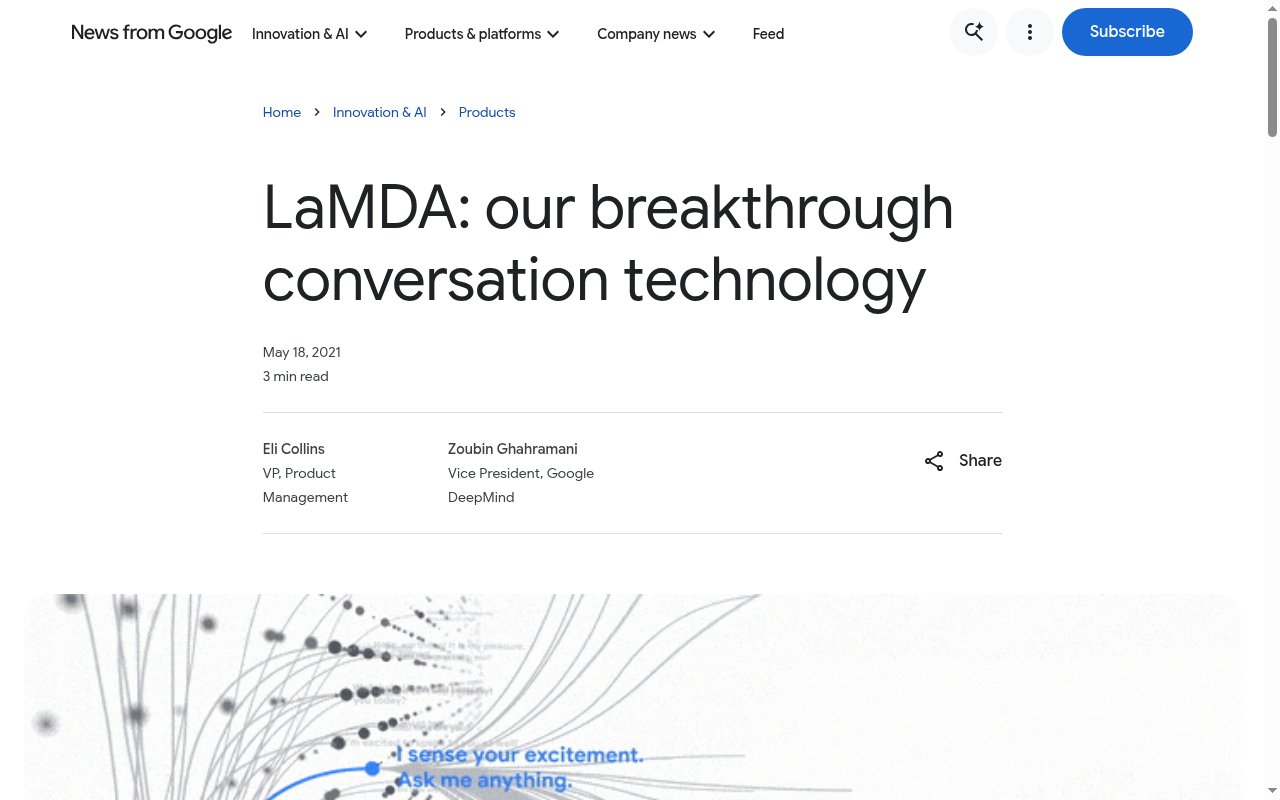 LaMDA homepage