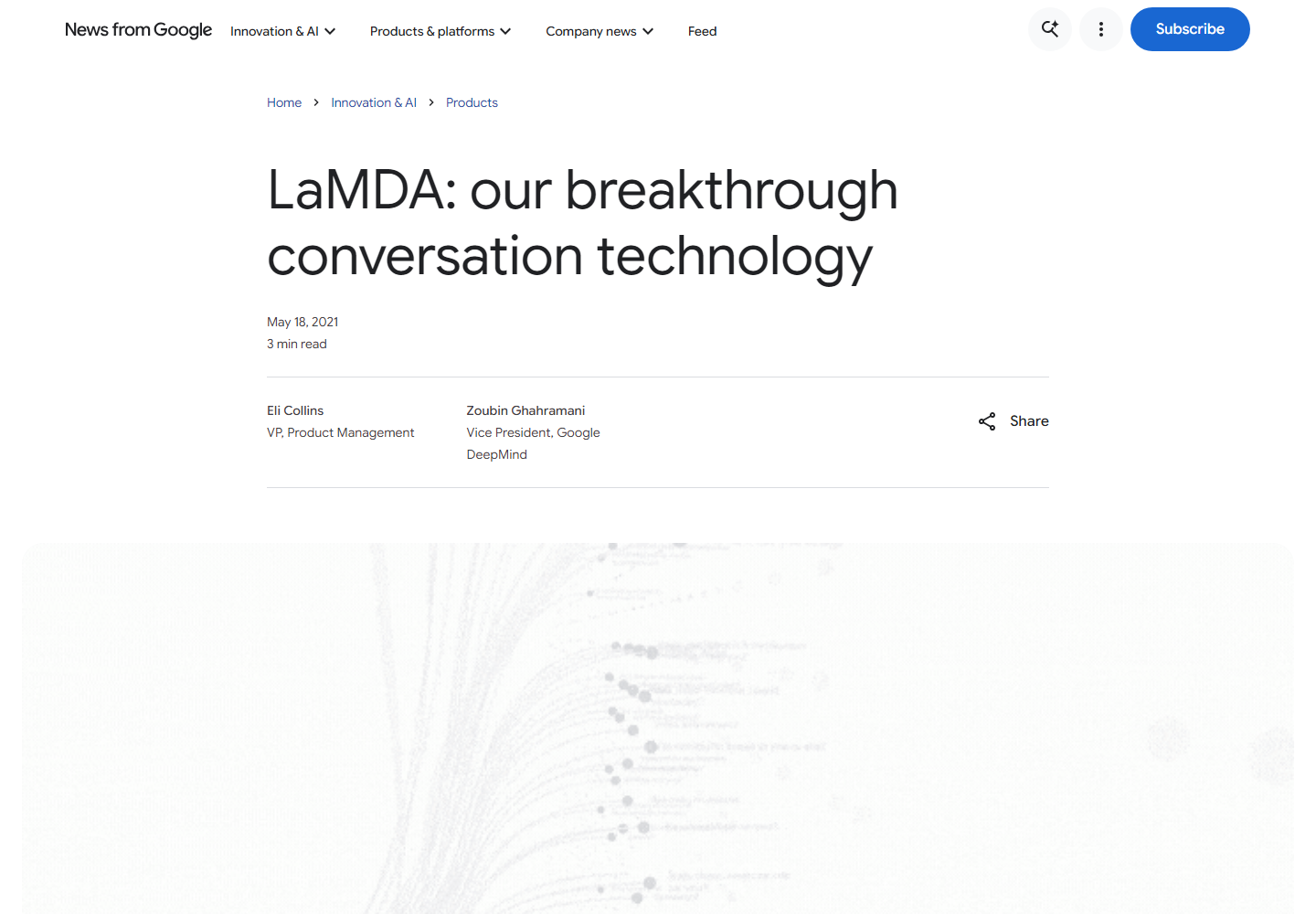 LaMDA homepage