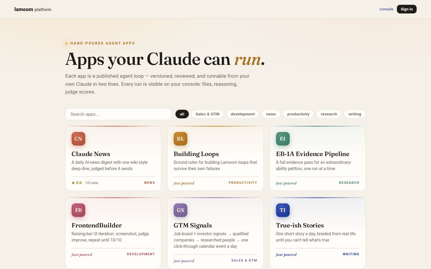 Lamoom Homepage
