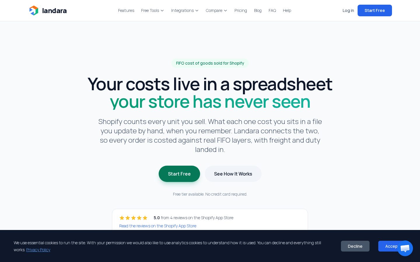 Landara Homepage