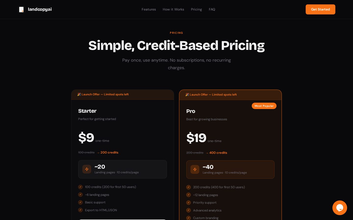 LandCopyAI Pricing