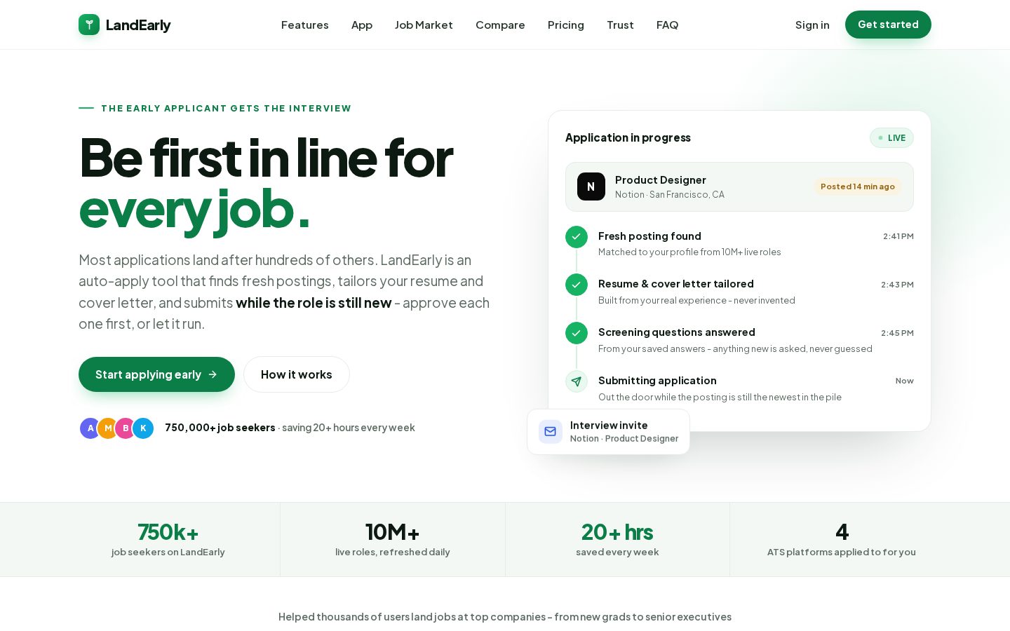 LandEarly Homepage