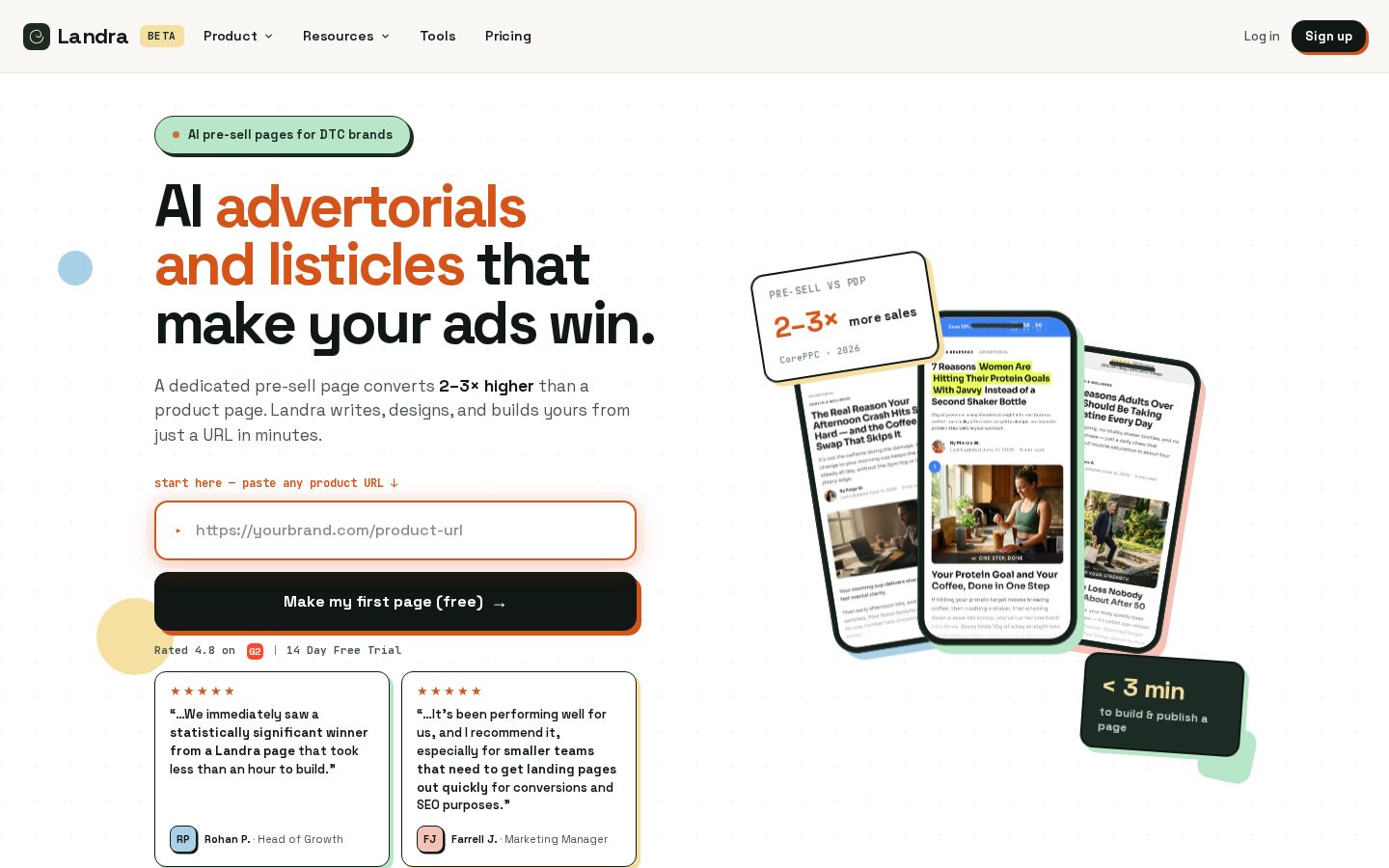 Landra Homepage