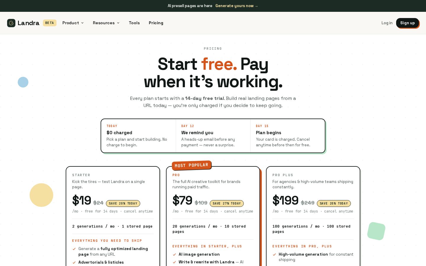 Landra Pricing