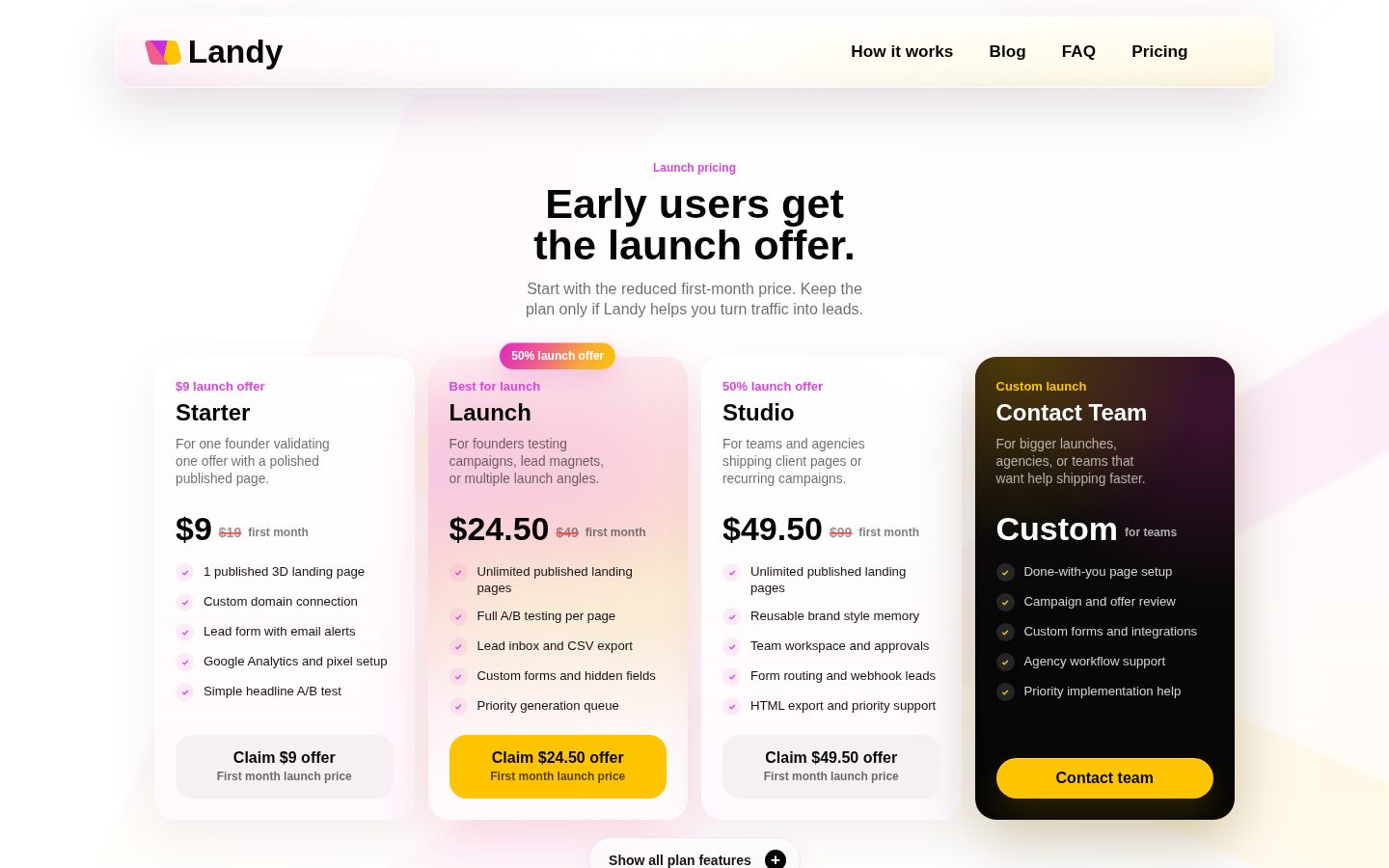 Landy Pricing