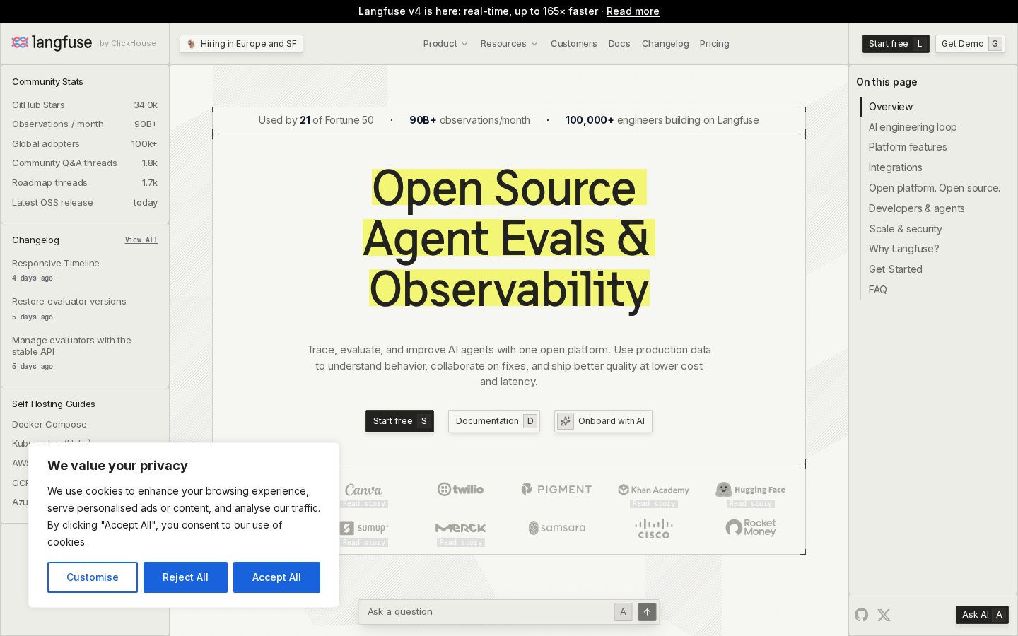 Langfuse Homepage