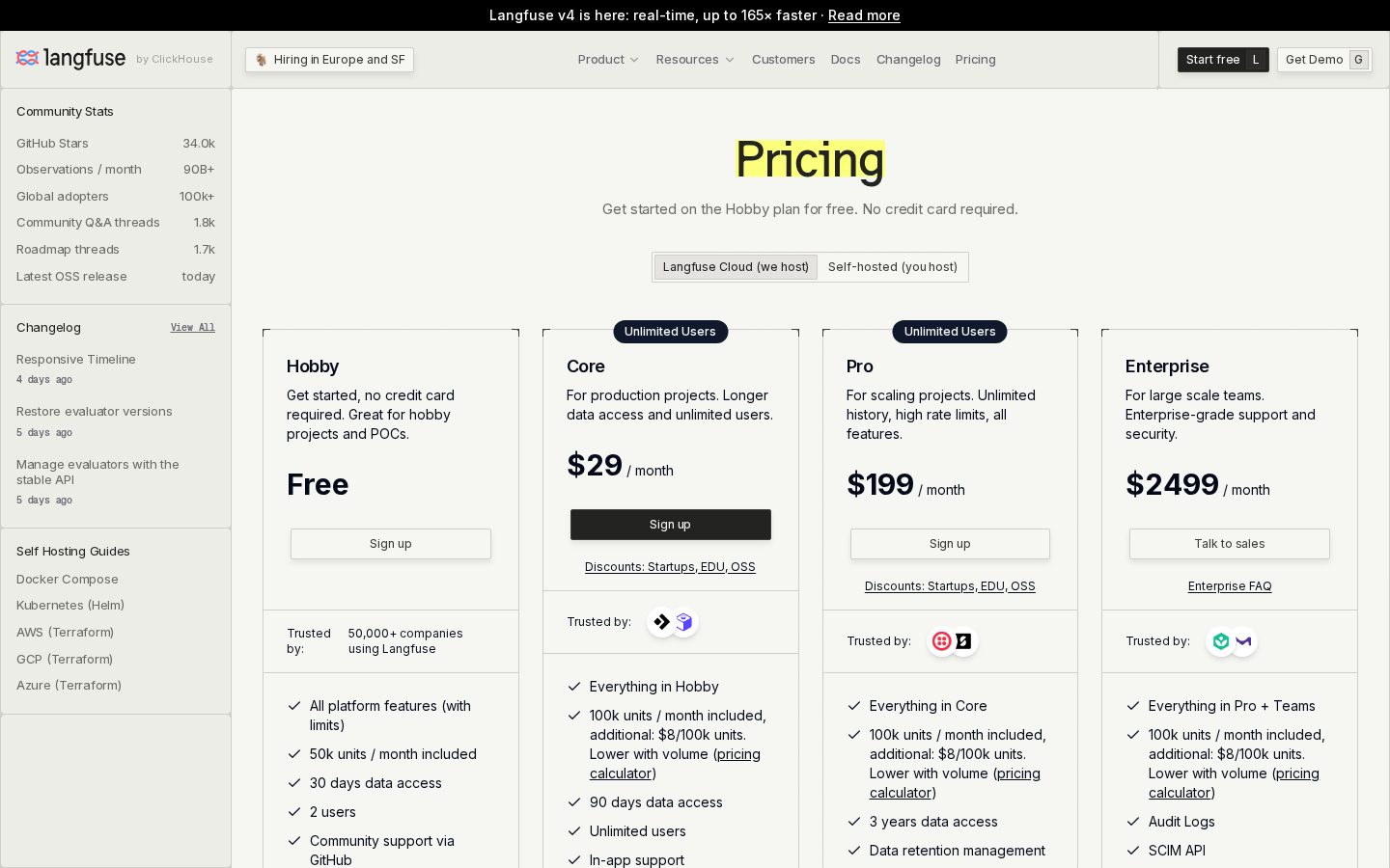 Langfuse Pricing