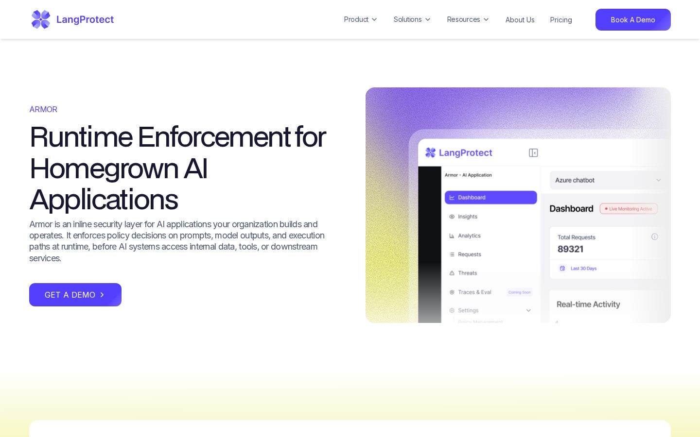 LangProtect Armor Homepage