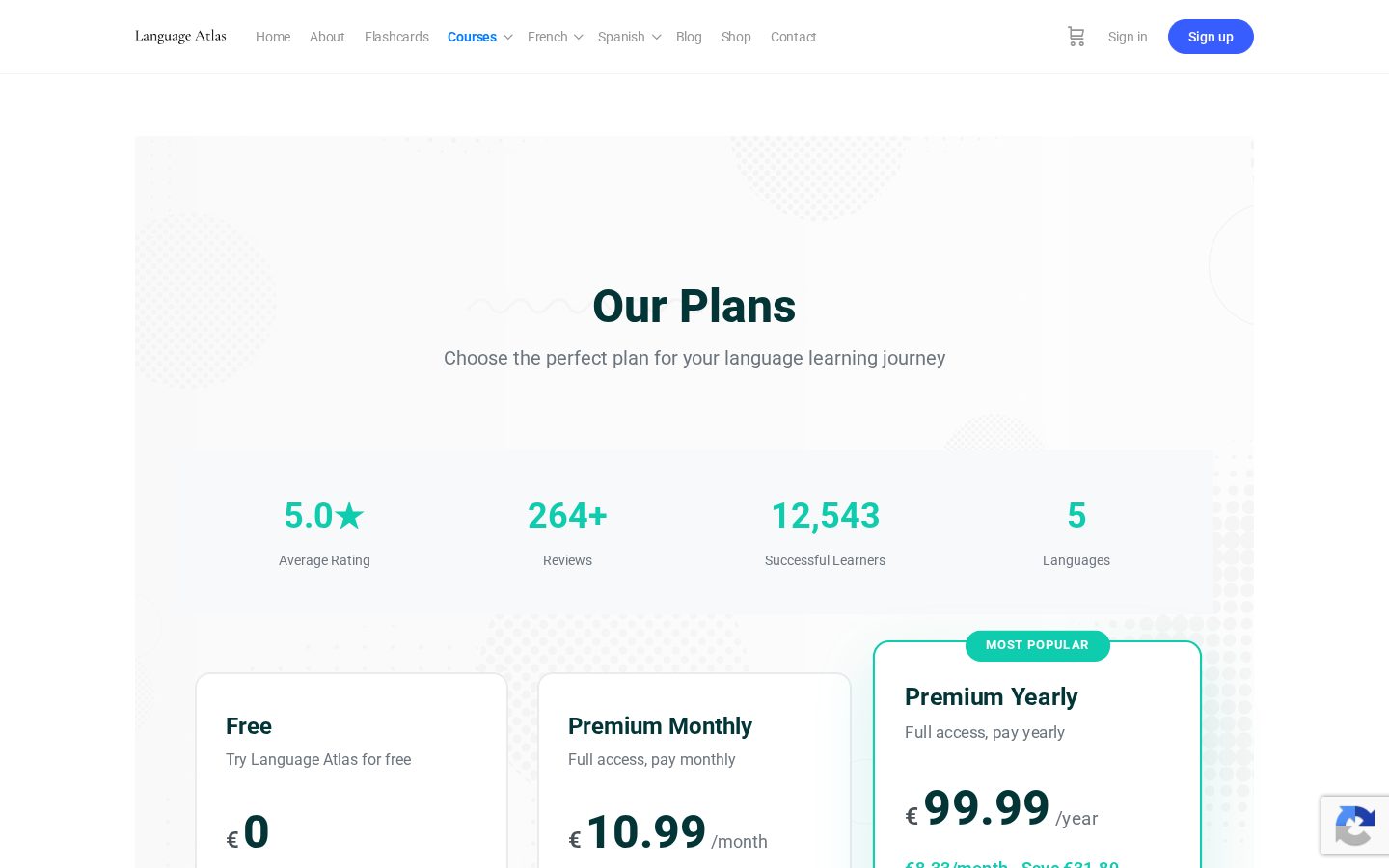Language Atlas Pricing