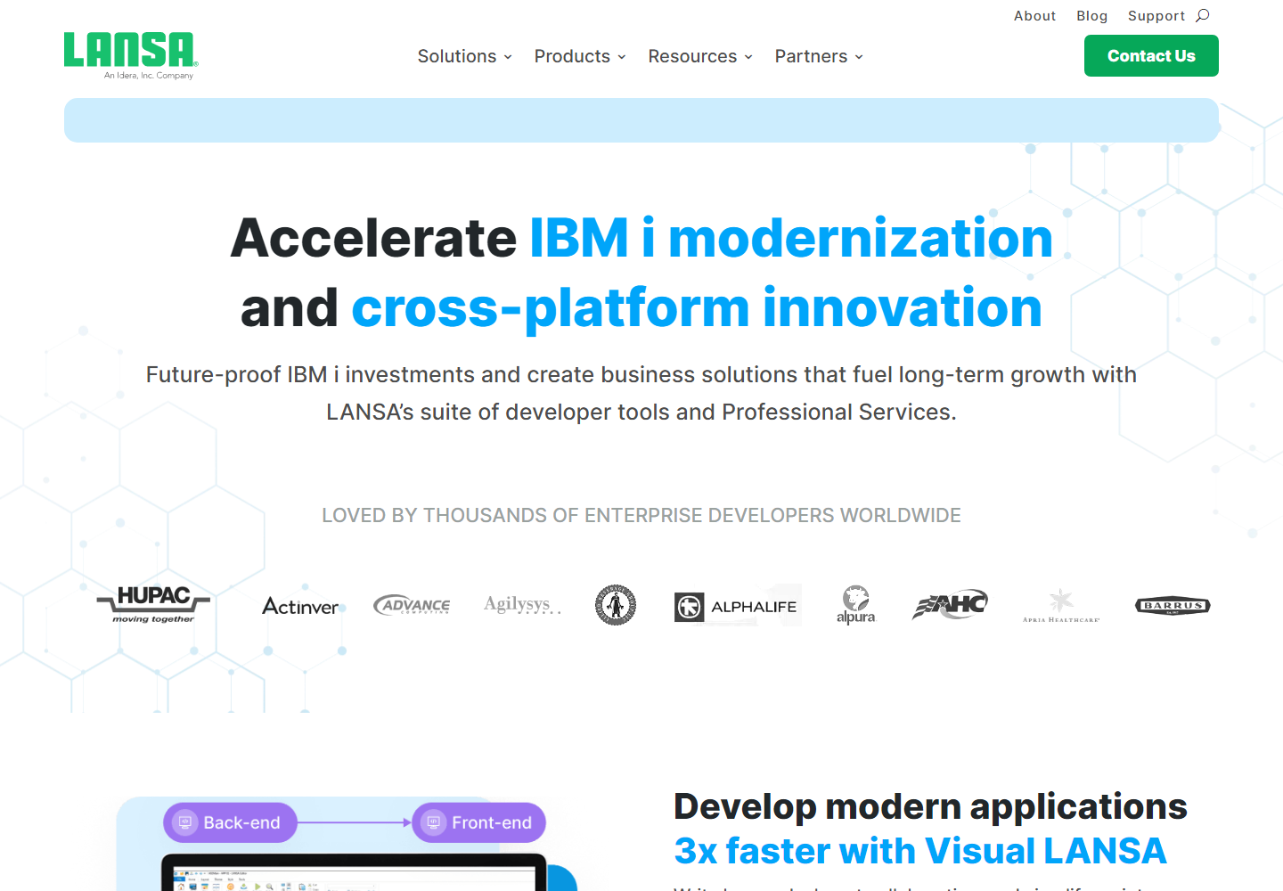 LANSA homepage