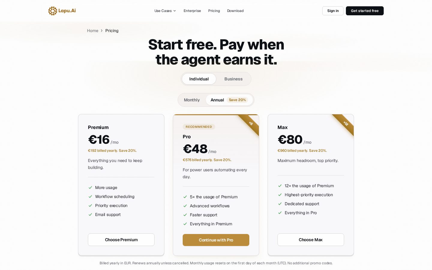 Lapu AI Pricing