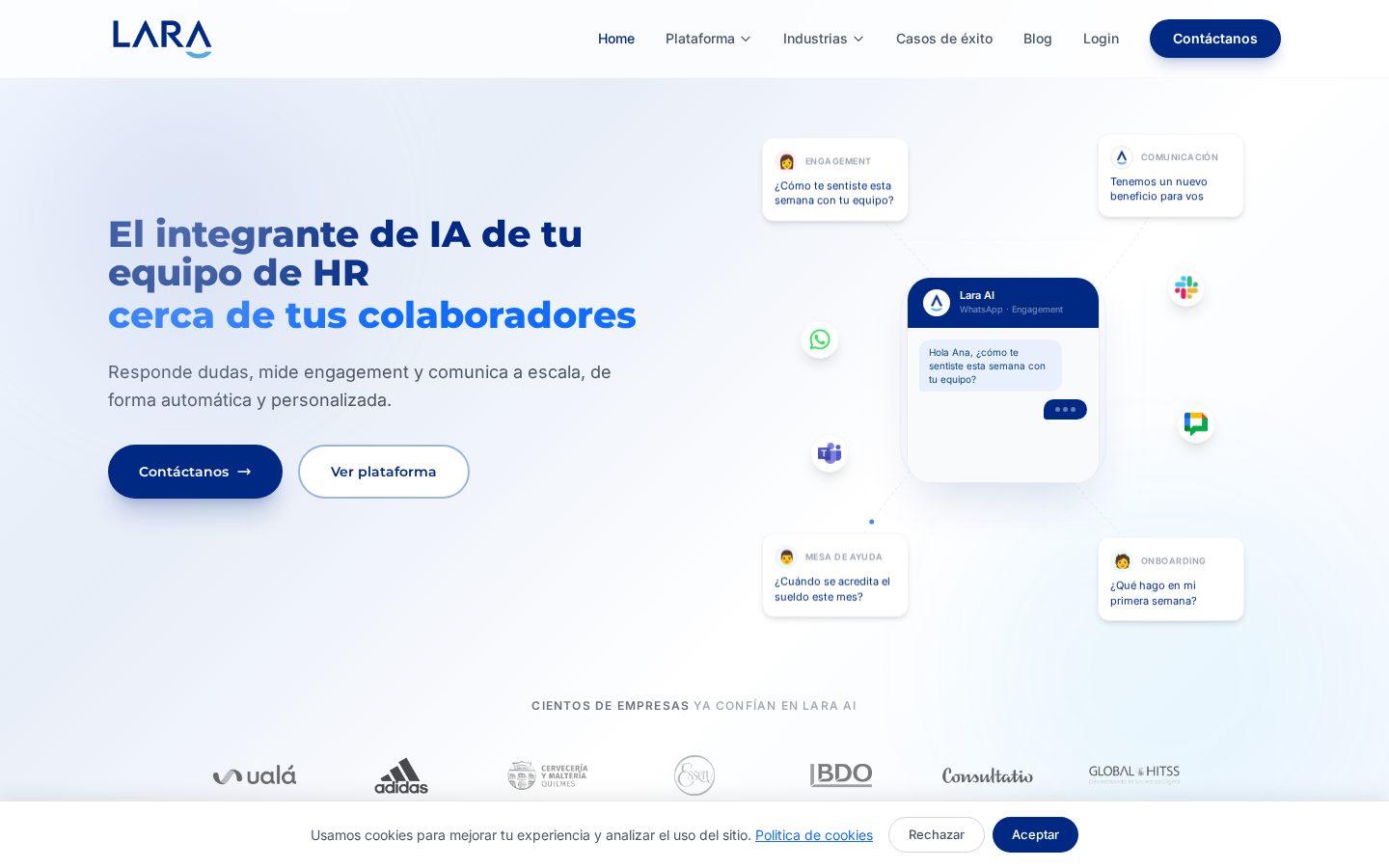 Lara AI Homepage