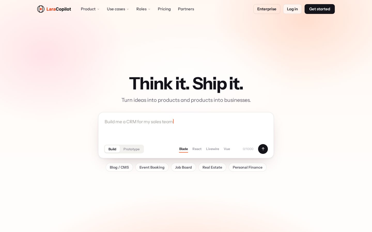 LaraCopilot Homepage