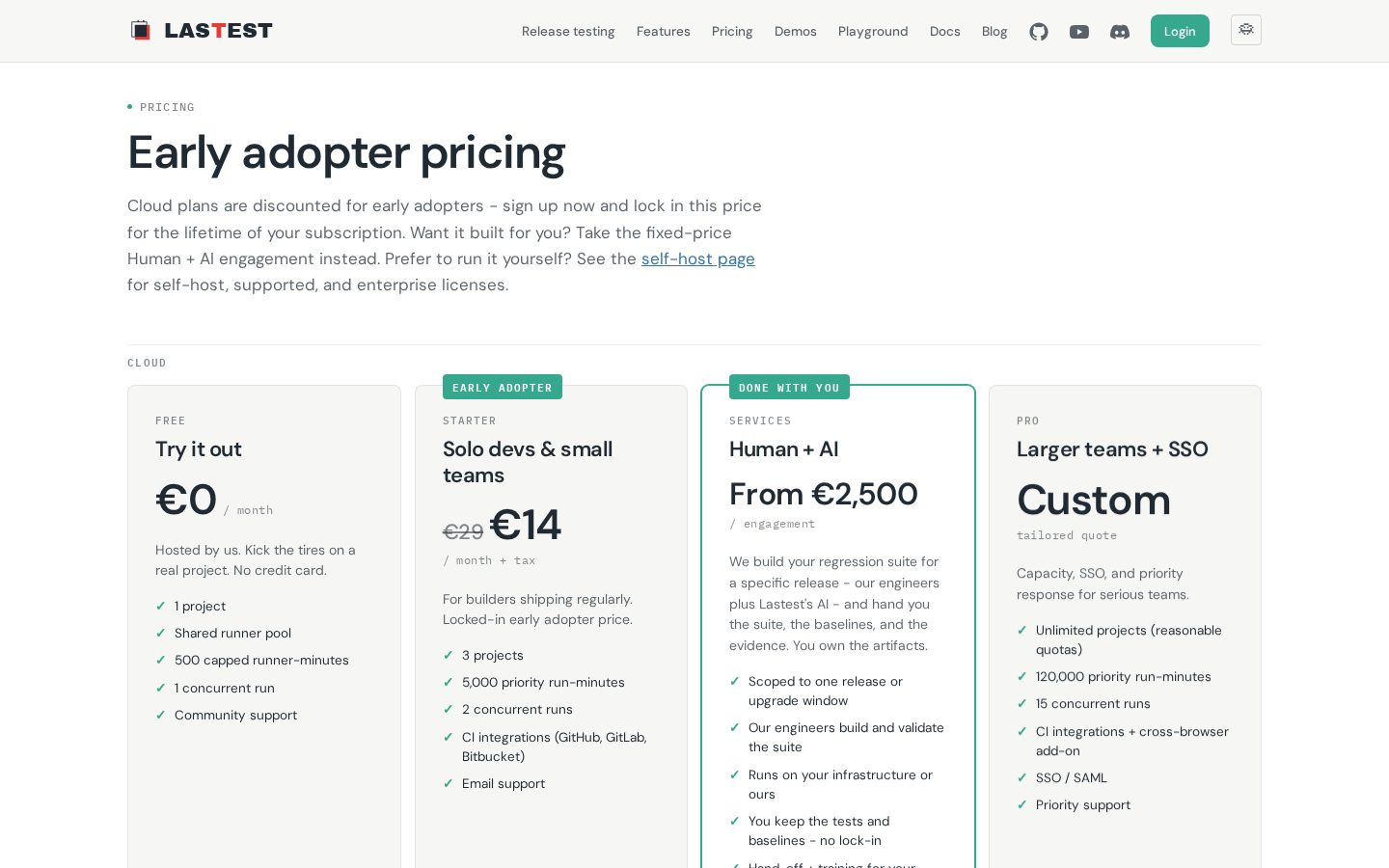 Lastest Pricing