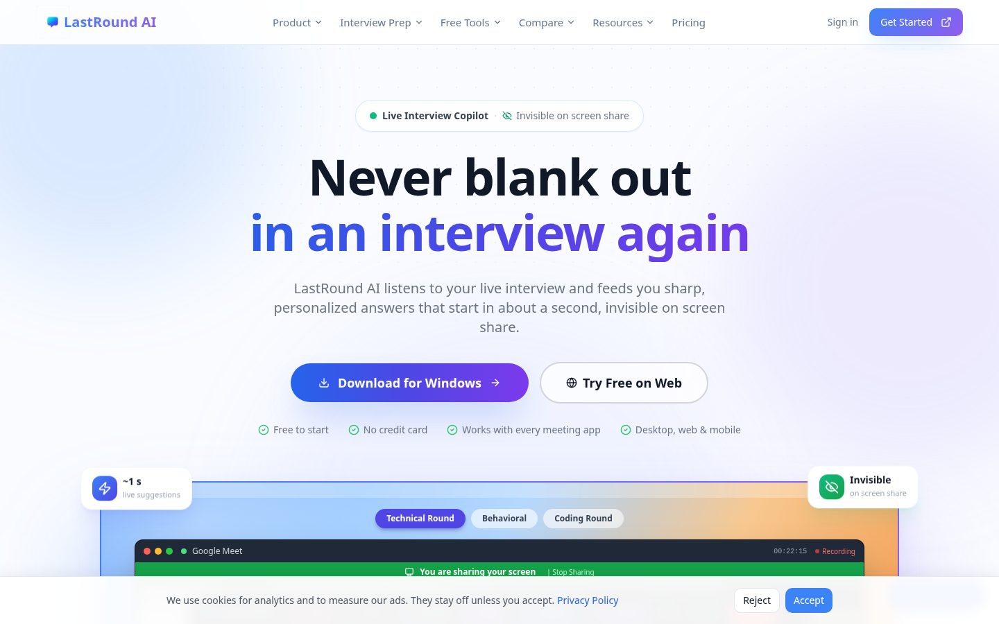 LastRound AI Homepage