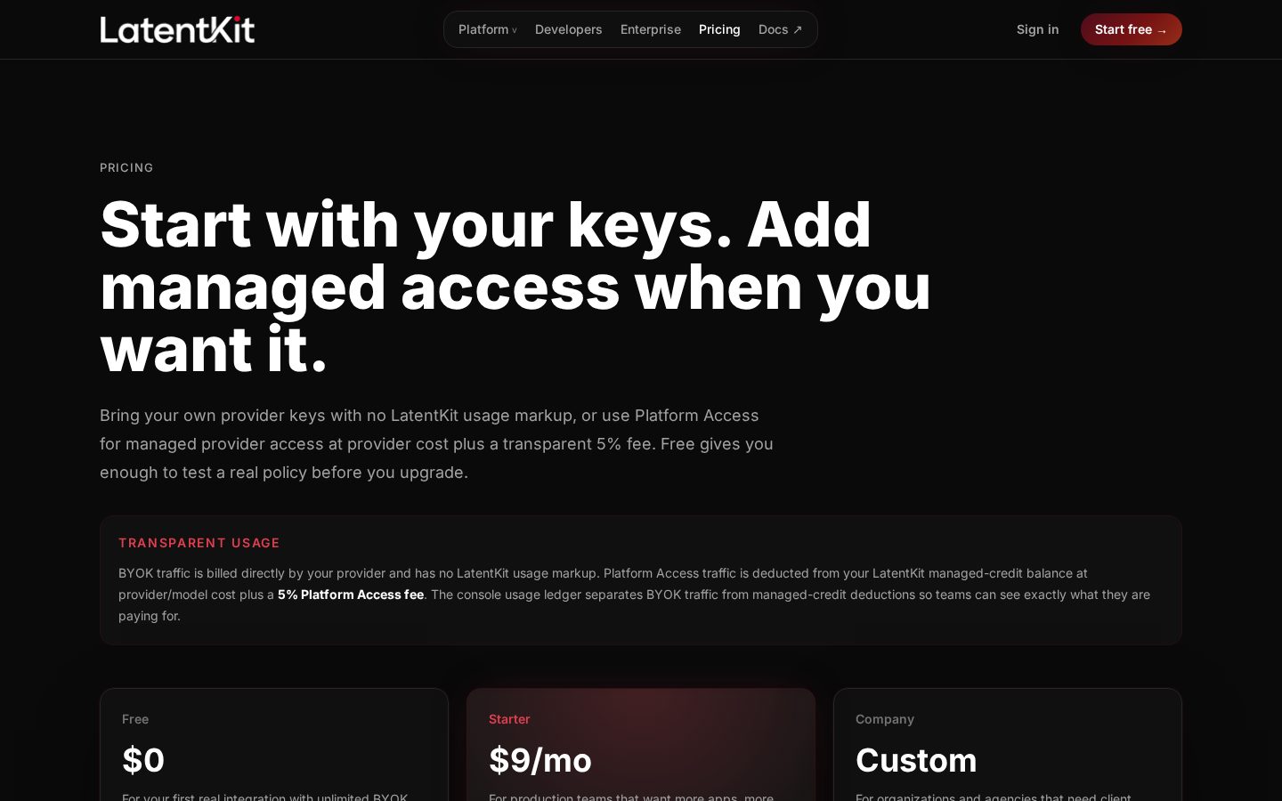 LatentKit Pricing