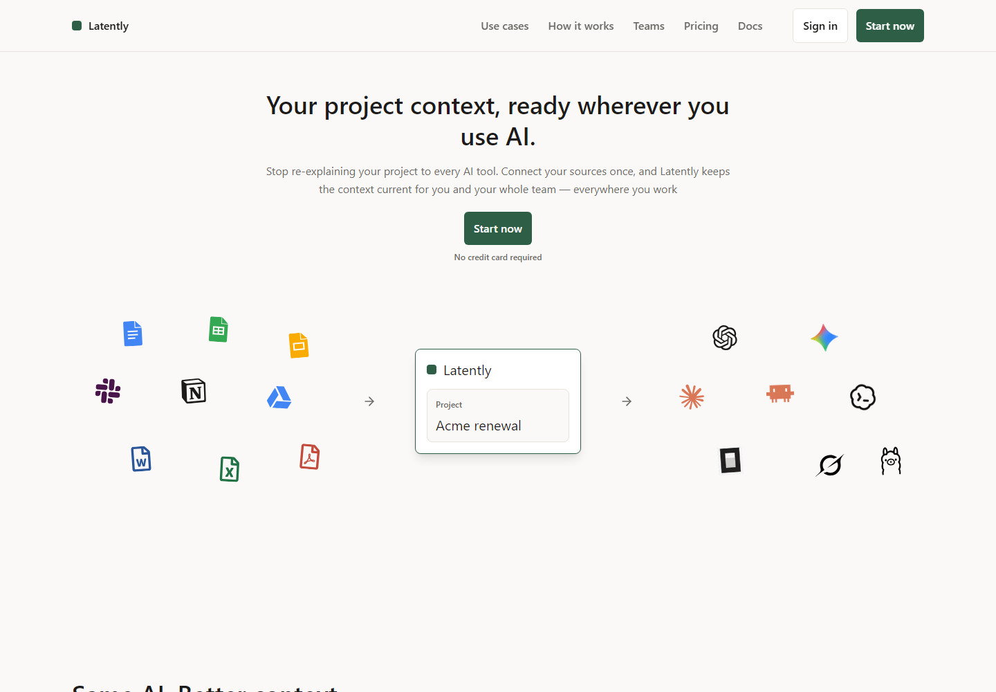 Latently homepage