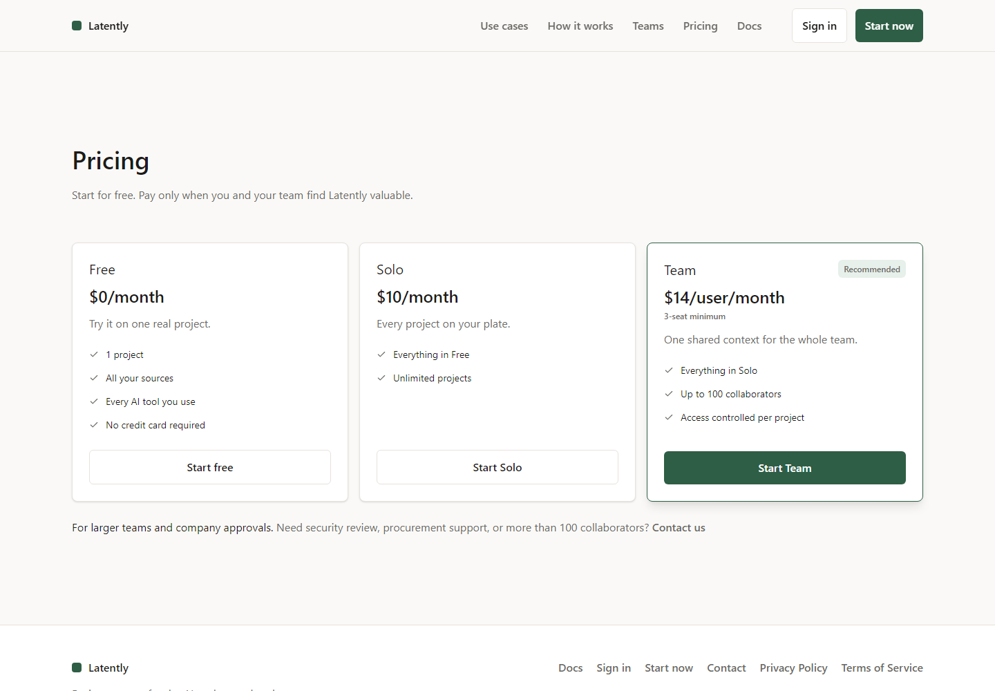 Latently pricing