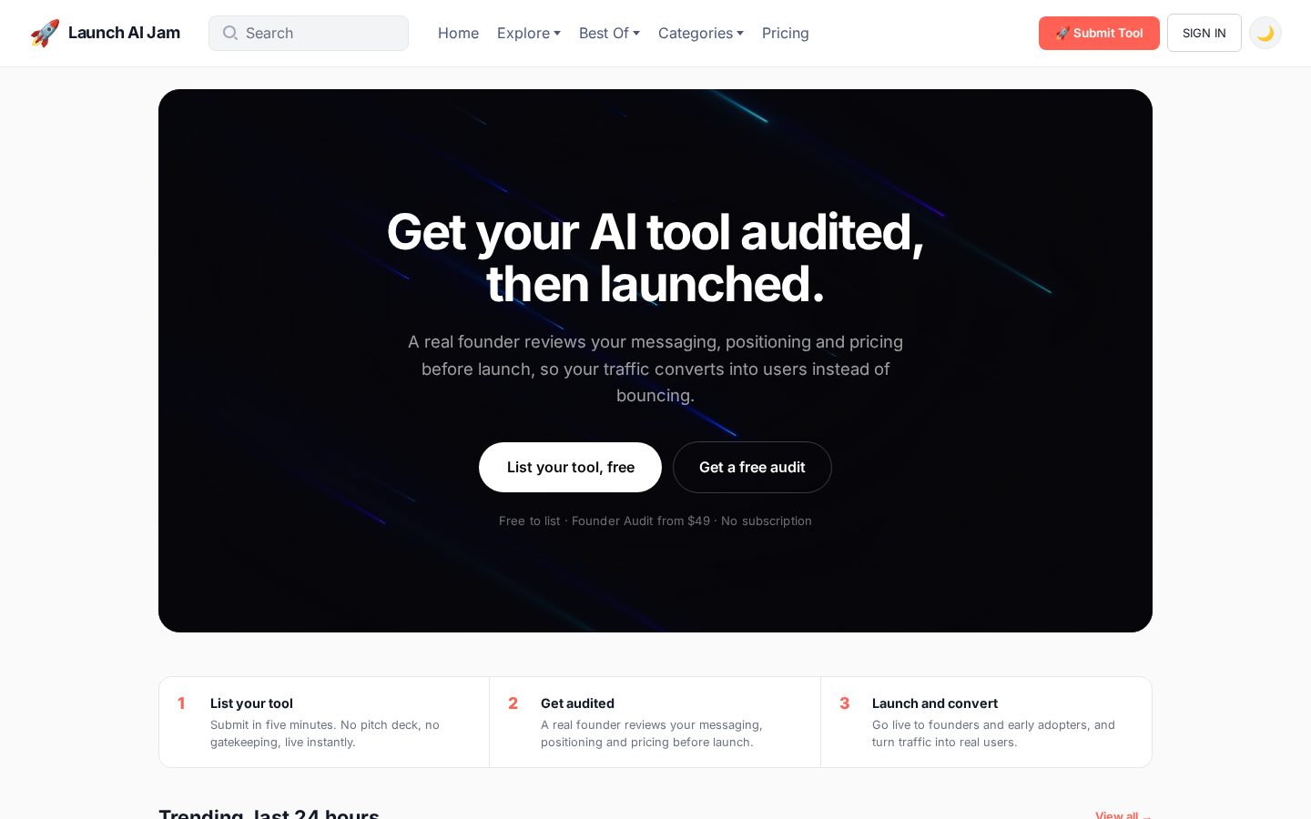 Launch AI Jam Homepage