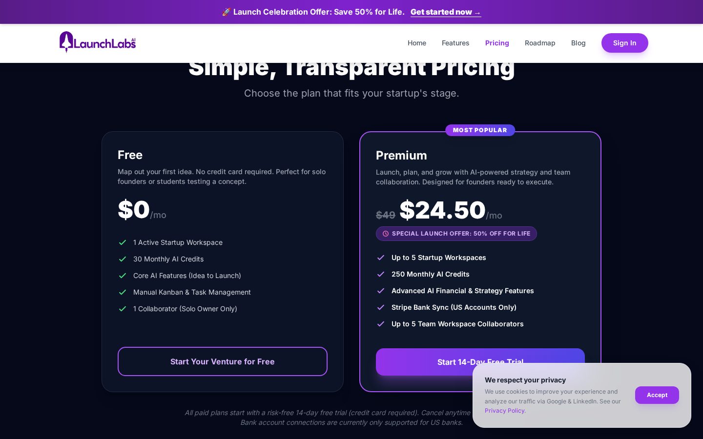 Launch Labs AI Pricing
