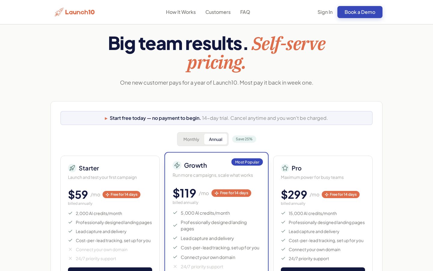 Launch10 Pricing
