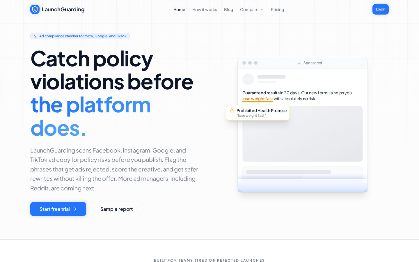 LaunchGuarding Homepage