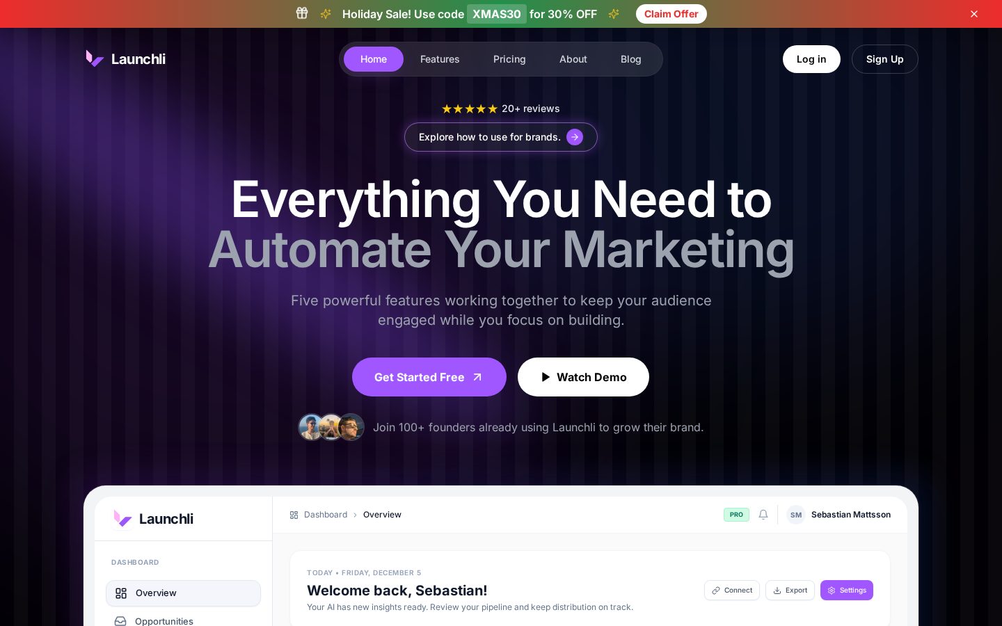 Launchli Homepage
